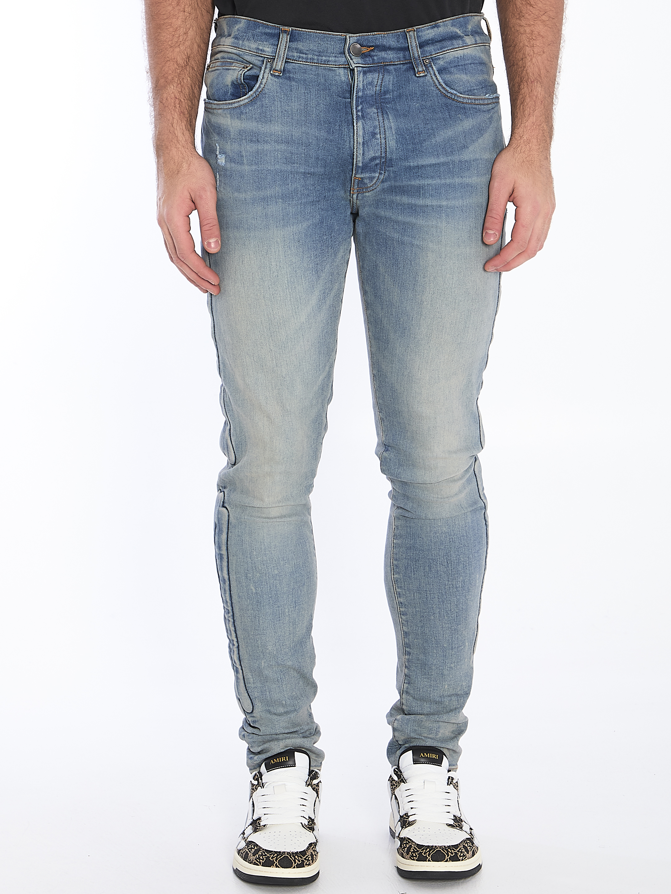 3D bones jeans