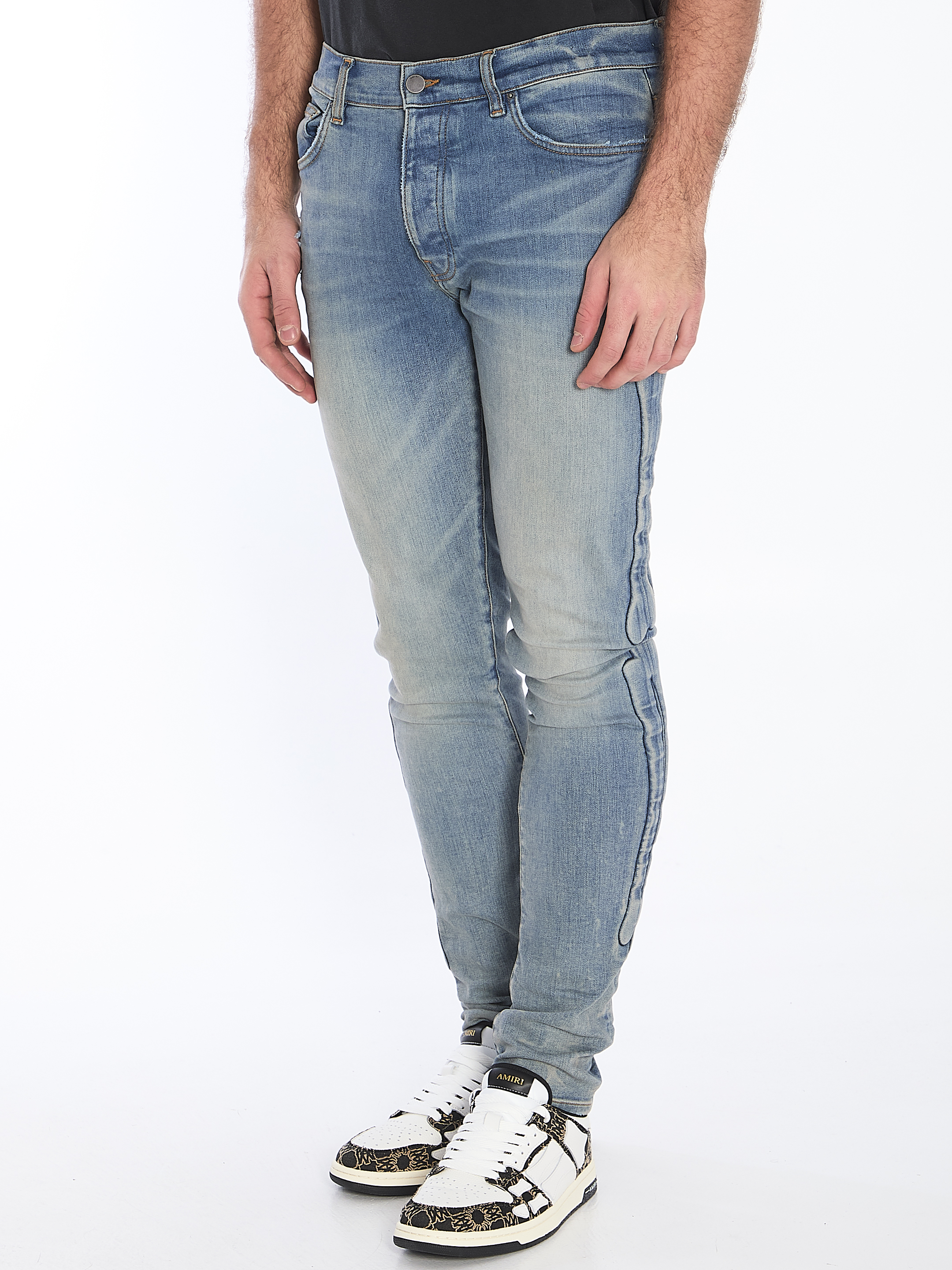 3D bones jeans