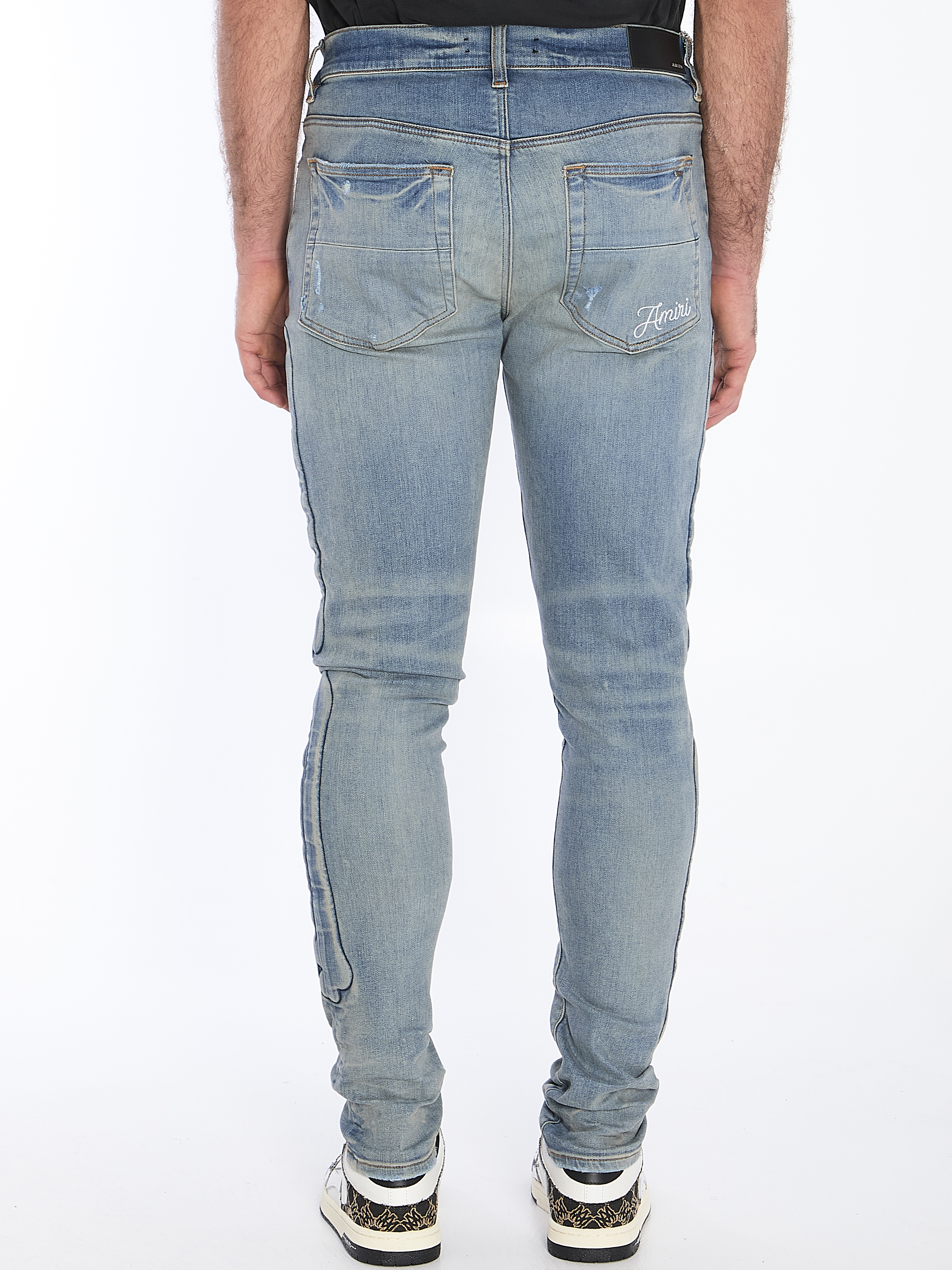 3D bones jeans