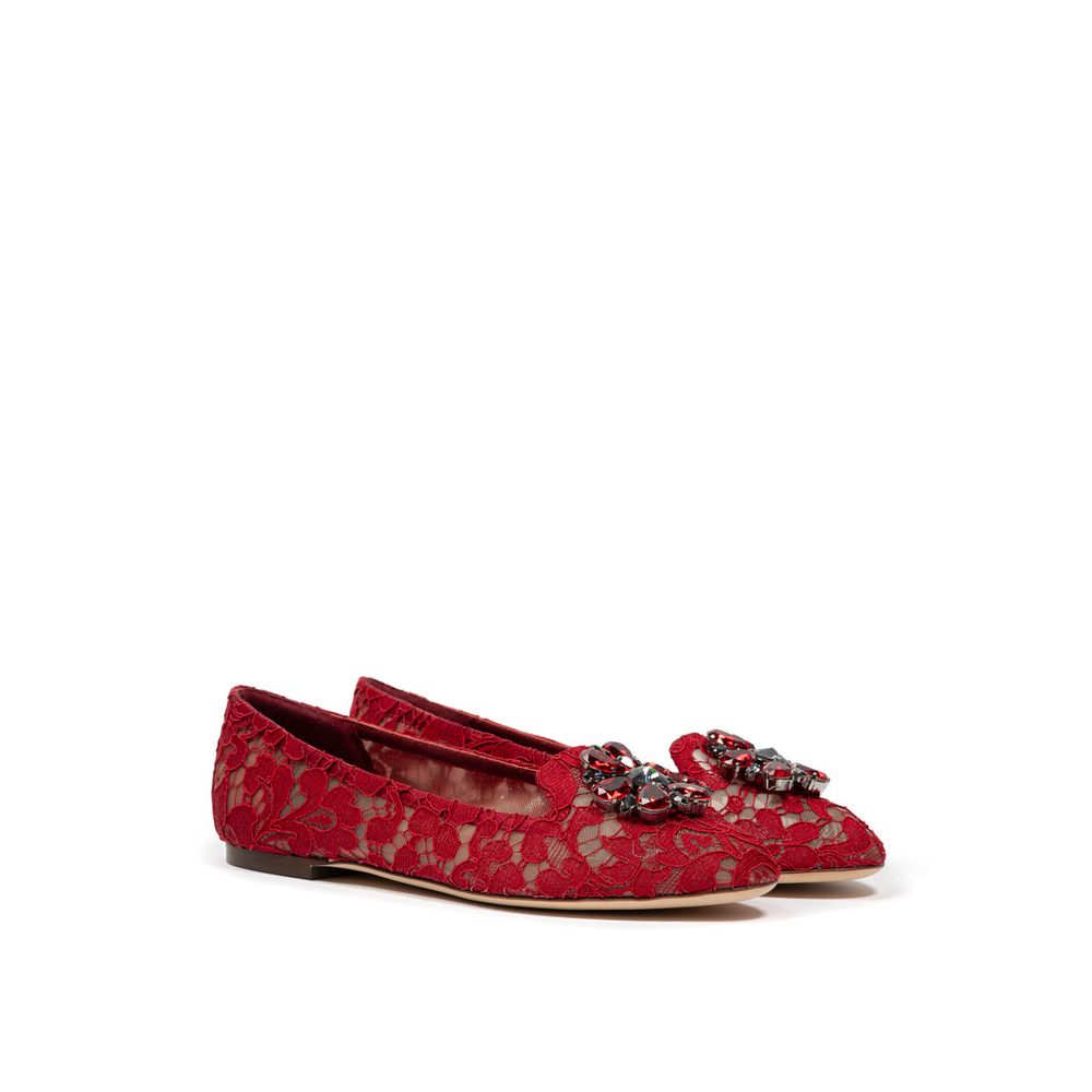 Red Viscose Flat Shoe hover