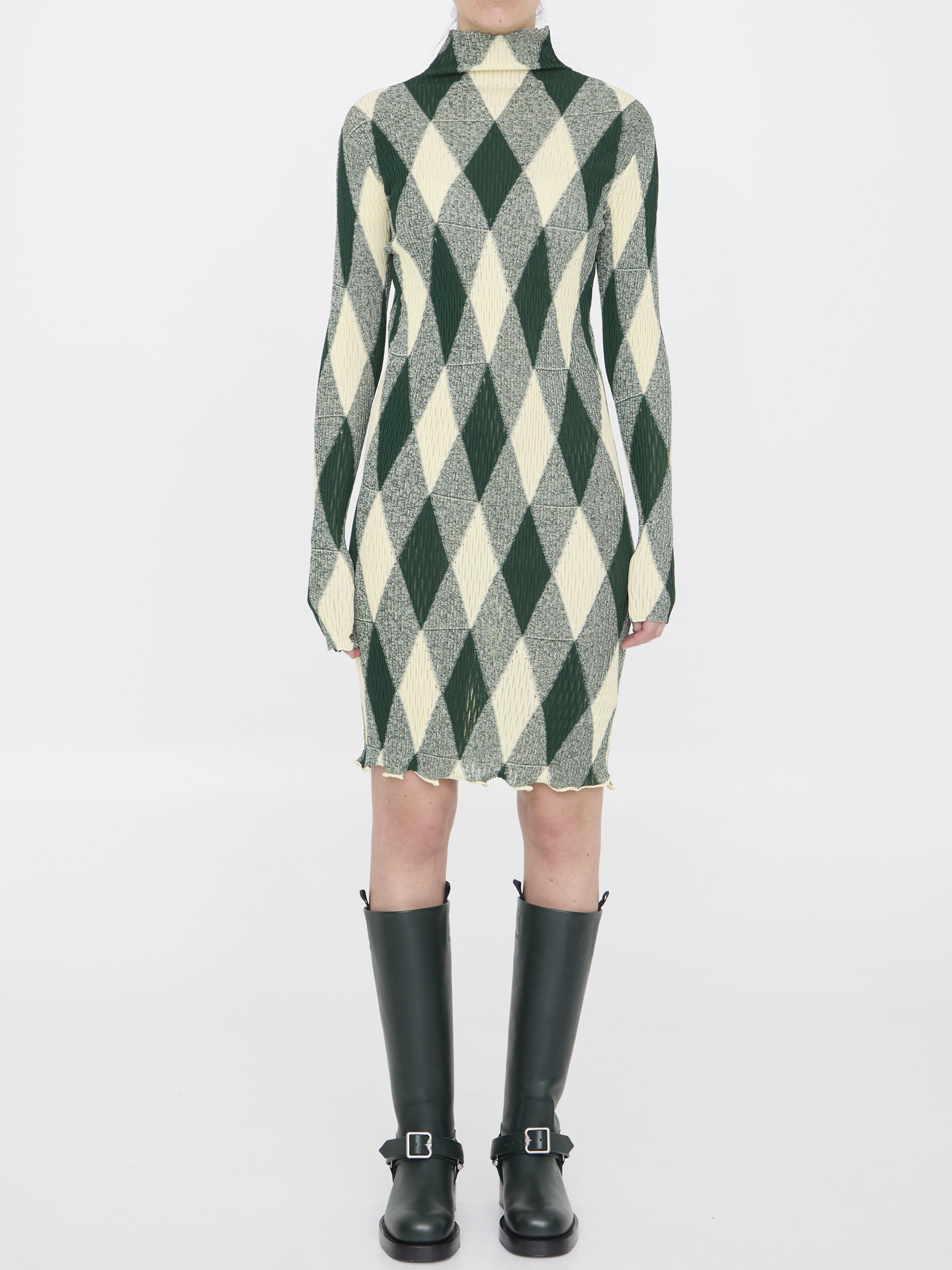 Argyle motif dress