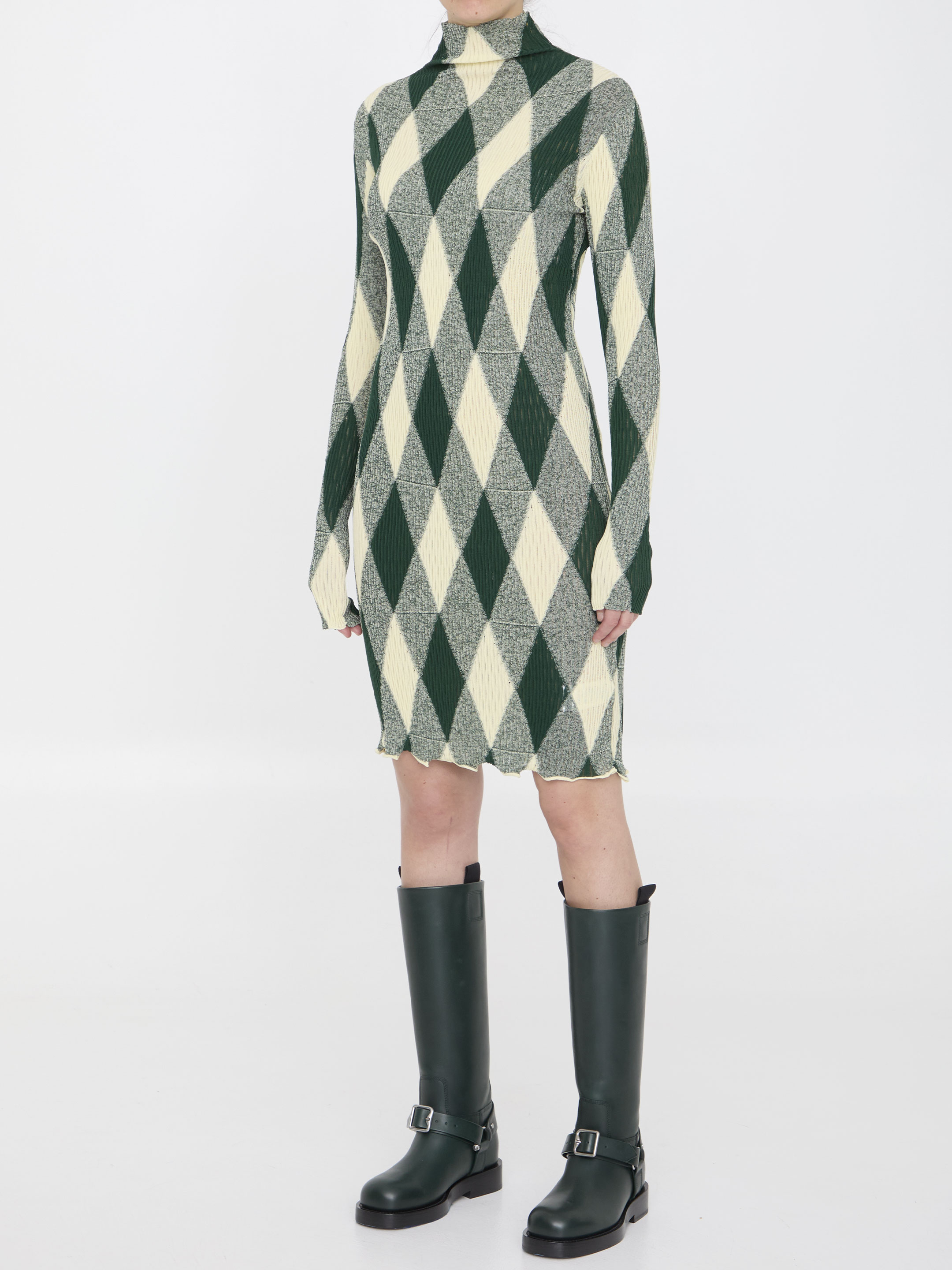 Argyle motif dress