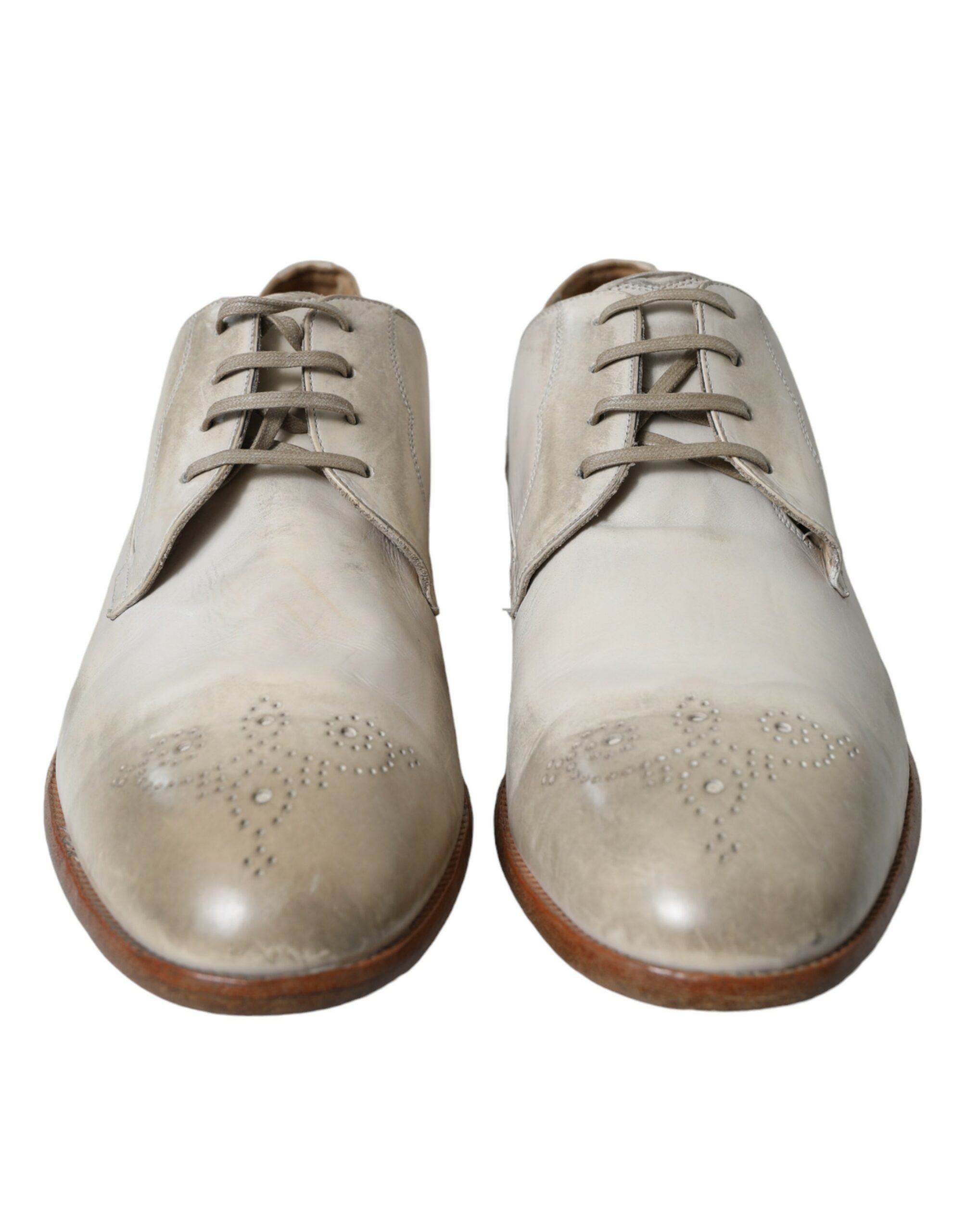 Elegant White Calfskin Derby Shoes hover