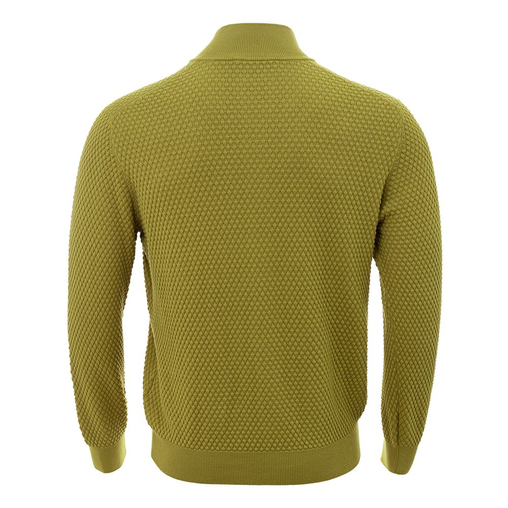 Elegant Yellow Cotton Cardigan for Men hover