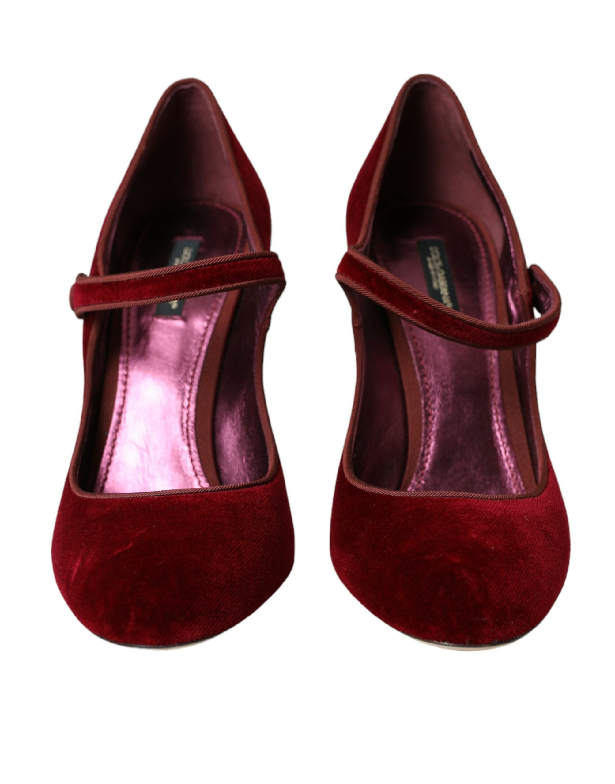 Red Velvet Gold Crystals Heels Mary Jane Shoes hover