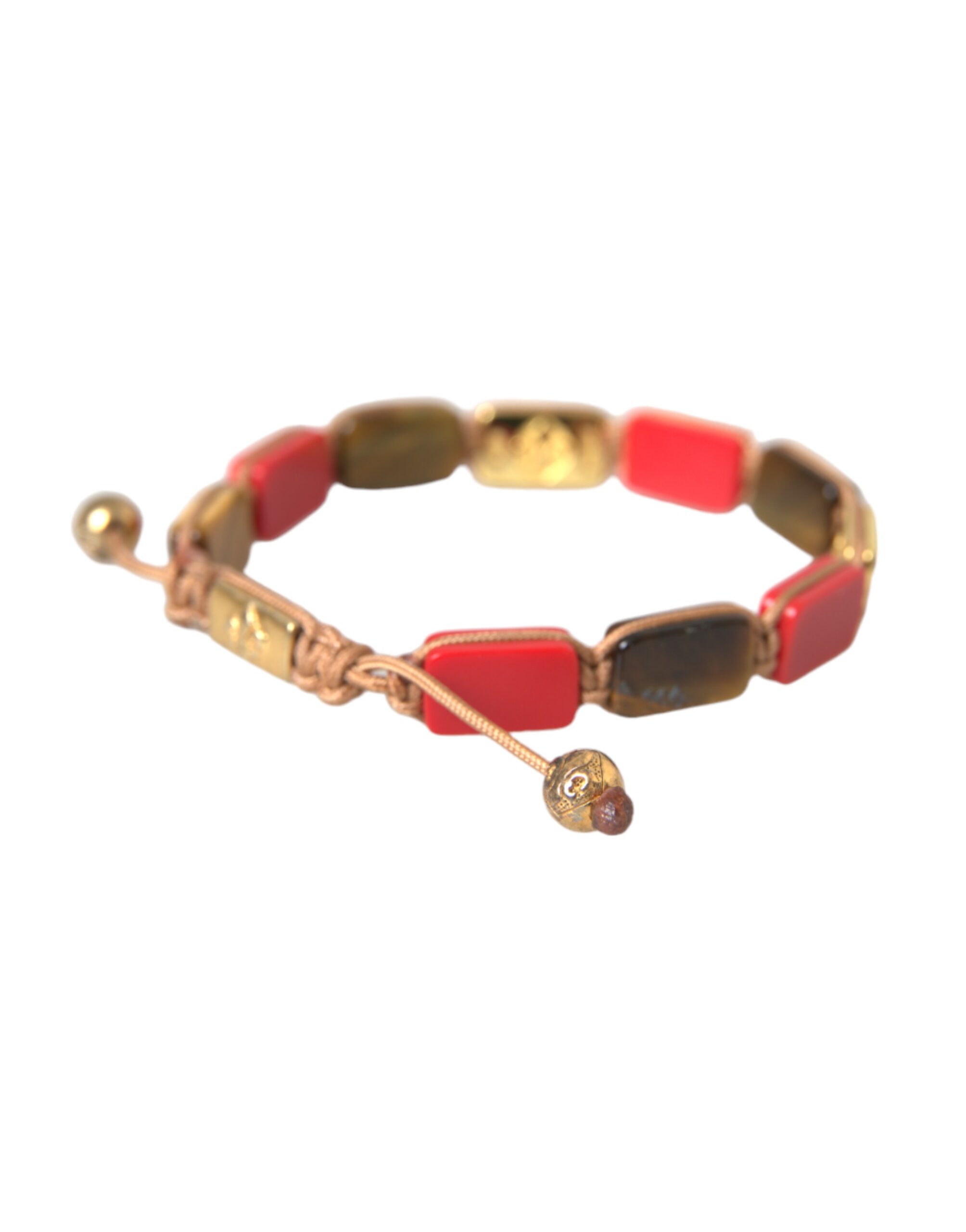 CZ Tiger Eye Red Coral 925 Silver Men Bracelet hover