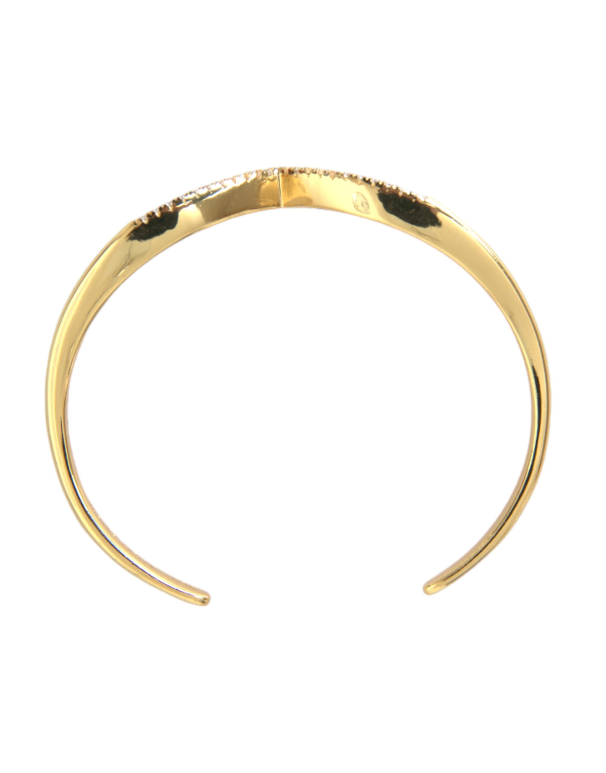 Arched Wing Cuff Skyfall Gold CZ 925 Bracelet hover