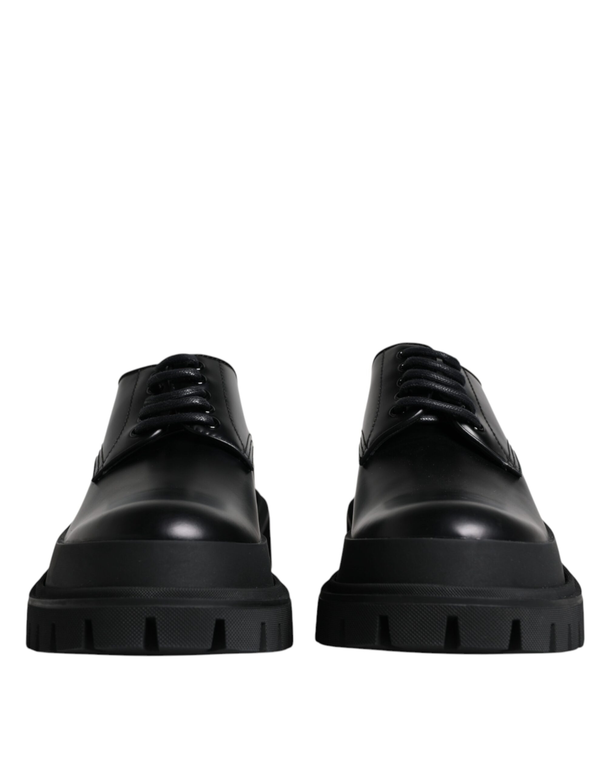 Black Leather Lace Up Trekking Dress Shoes hover