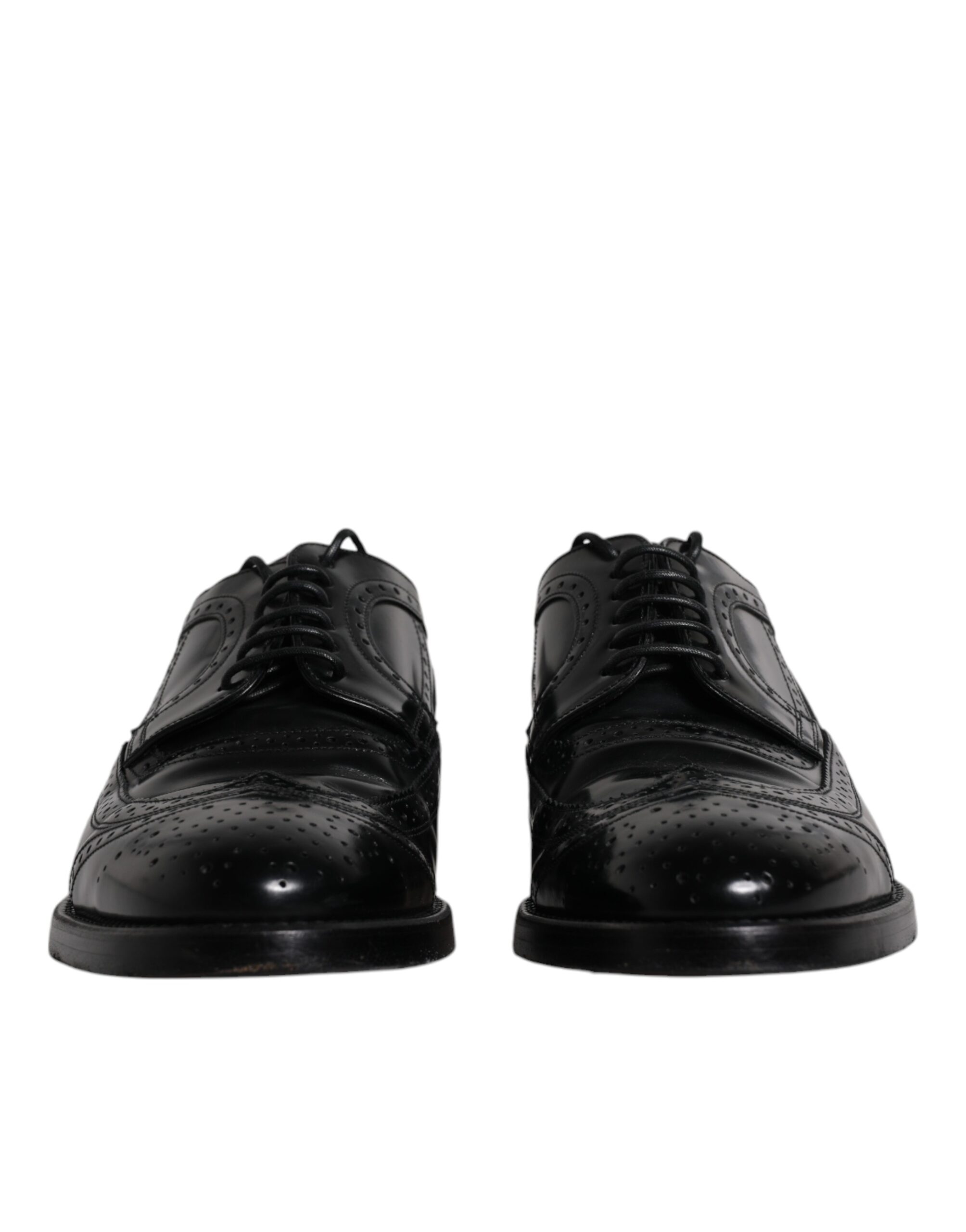 Black Leather Derby Wingtip Formal Shoes hover