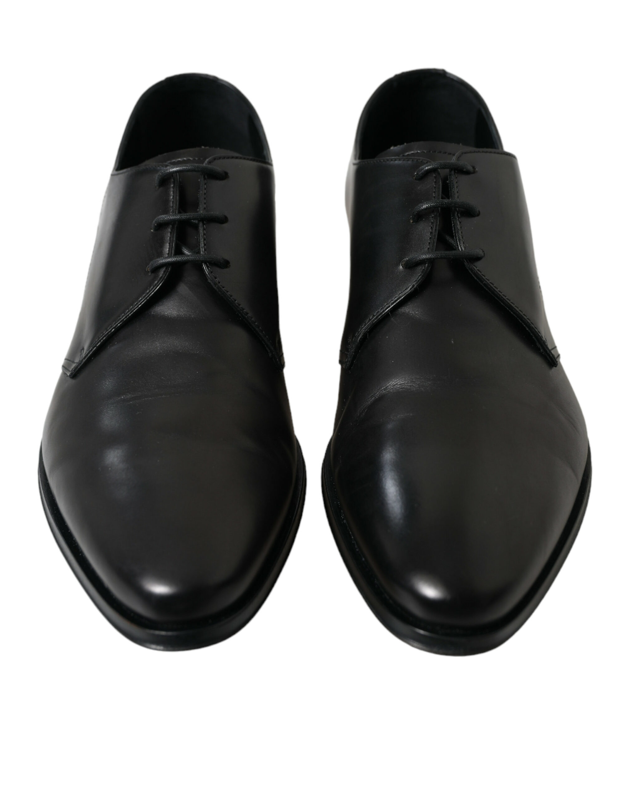 Elegant Black Leather Derby Dress Shoes hover