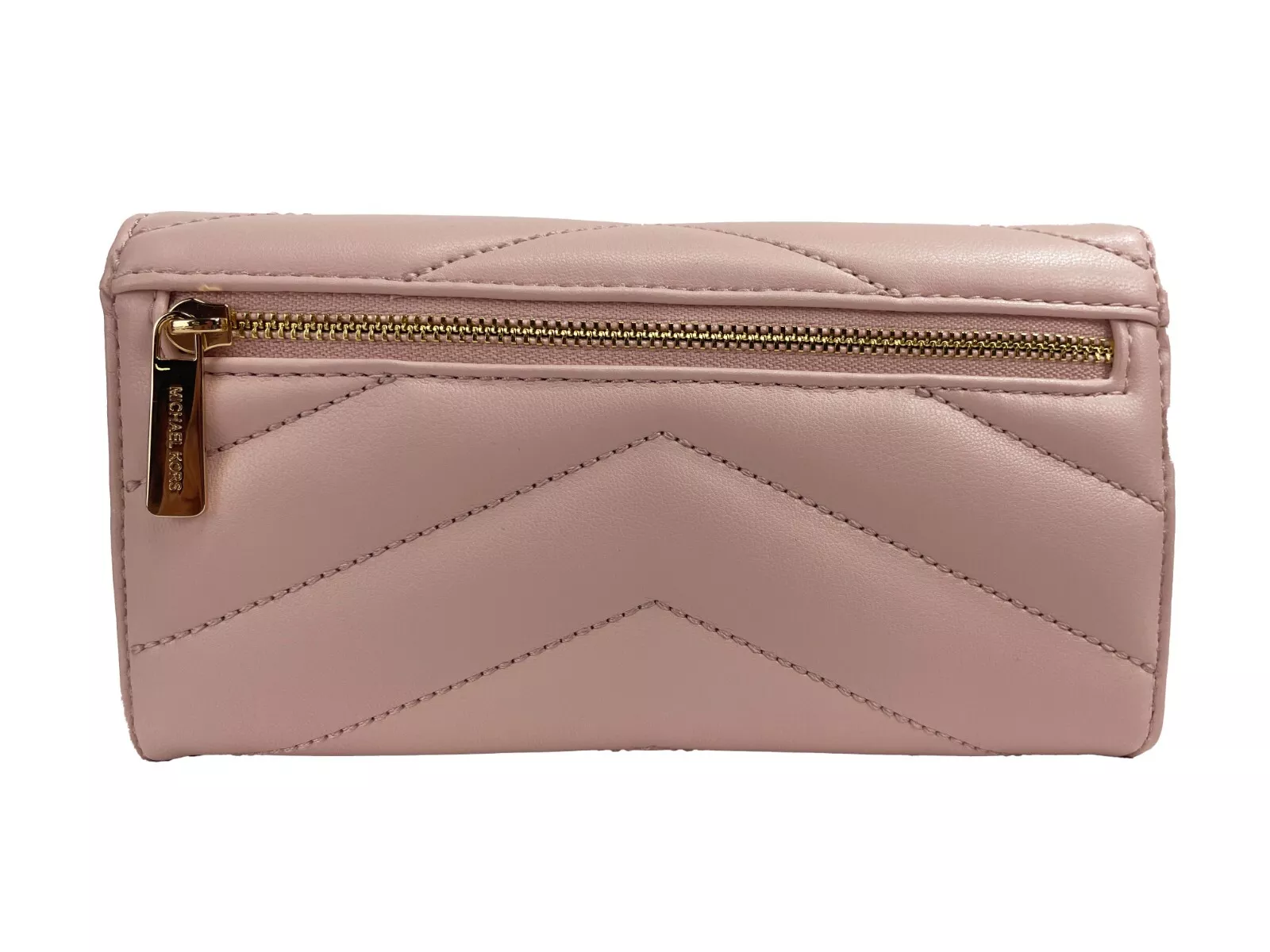 Jet Set Travel Large Quilted Leather Trifold Wallet Powder Blush hover
