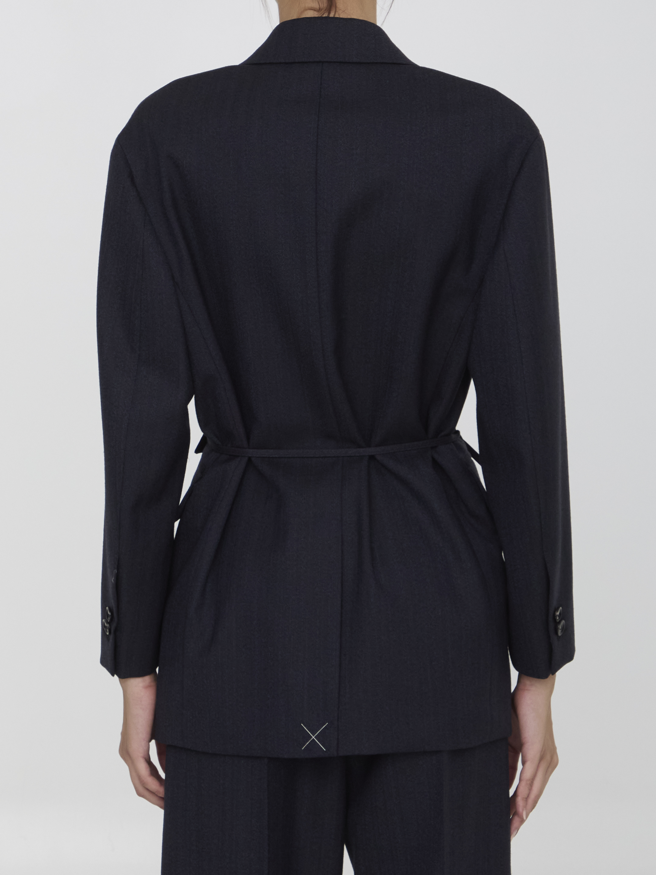 Wool jacket with belt