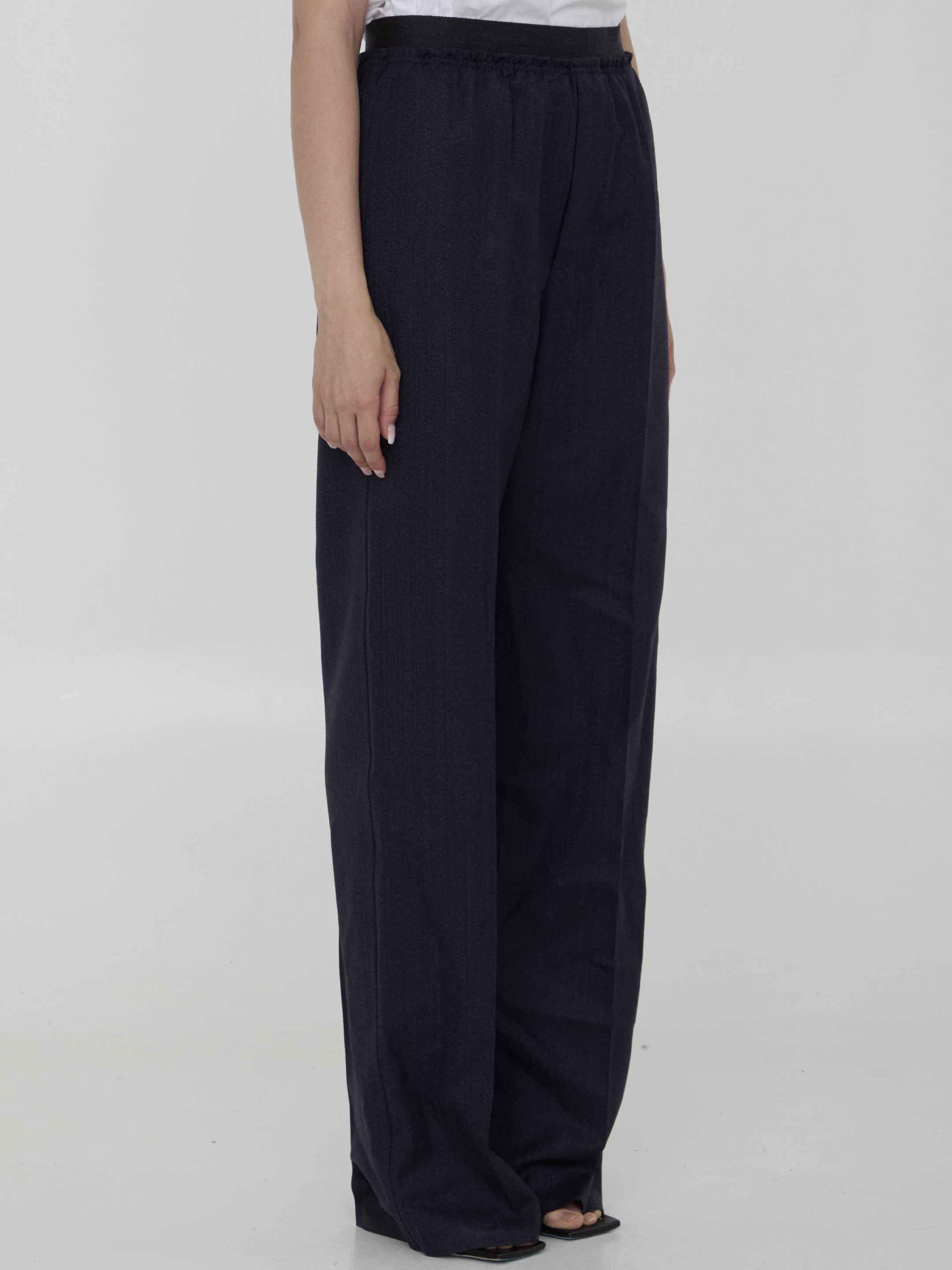 Striped wool trousers