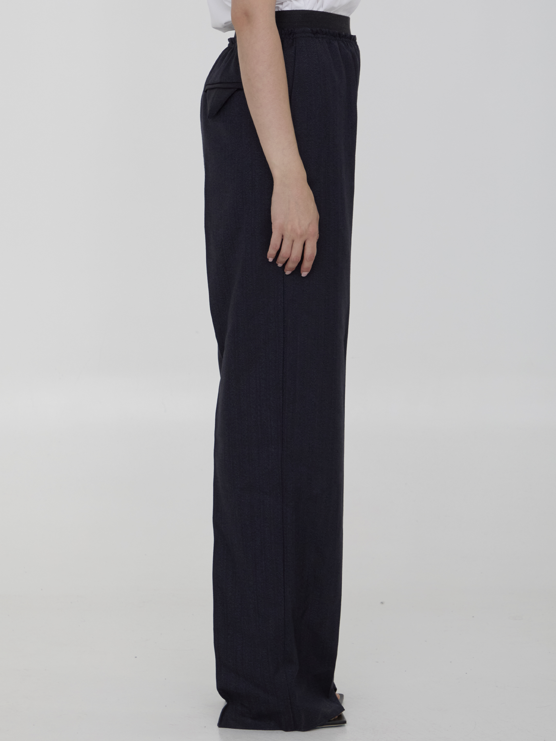 Striped wool trousers