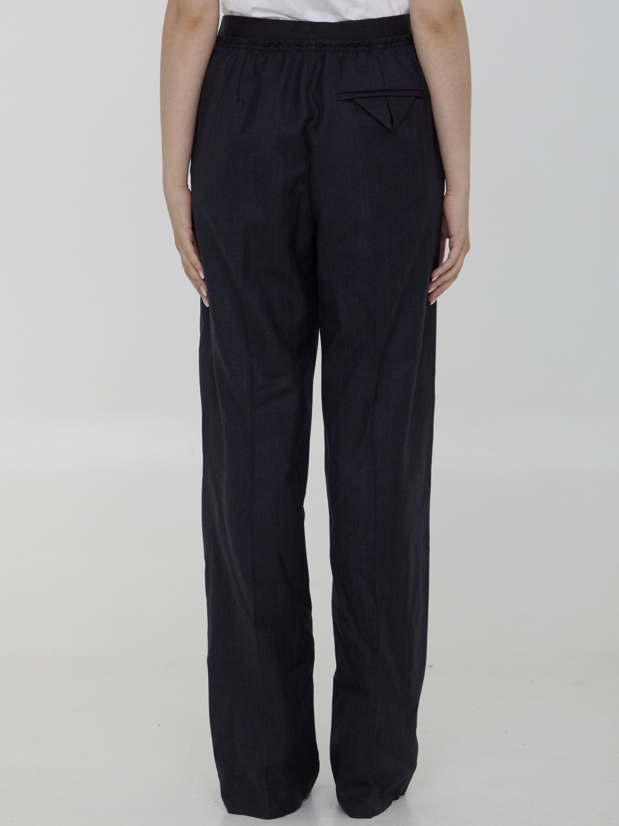 Striped wool trousers