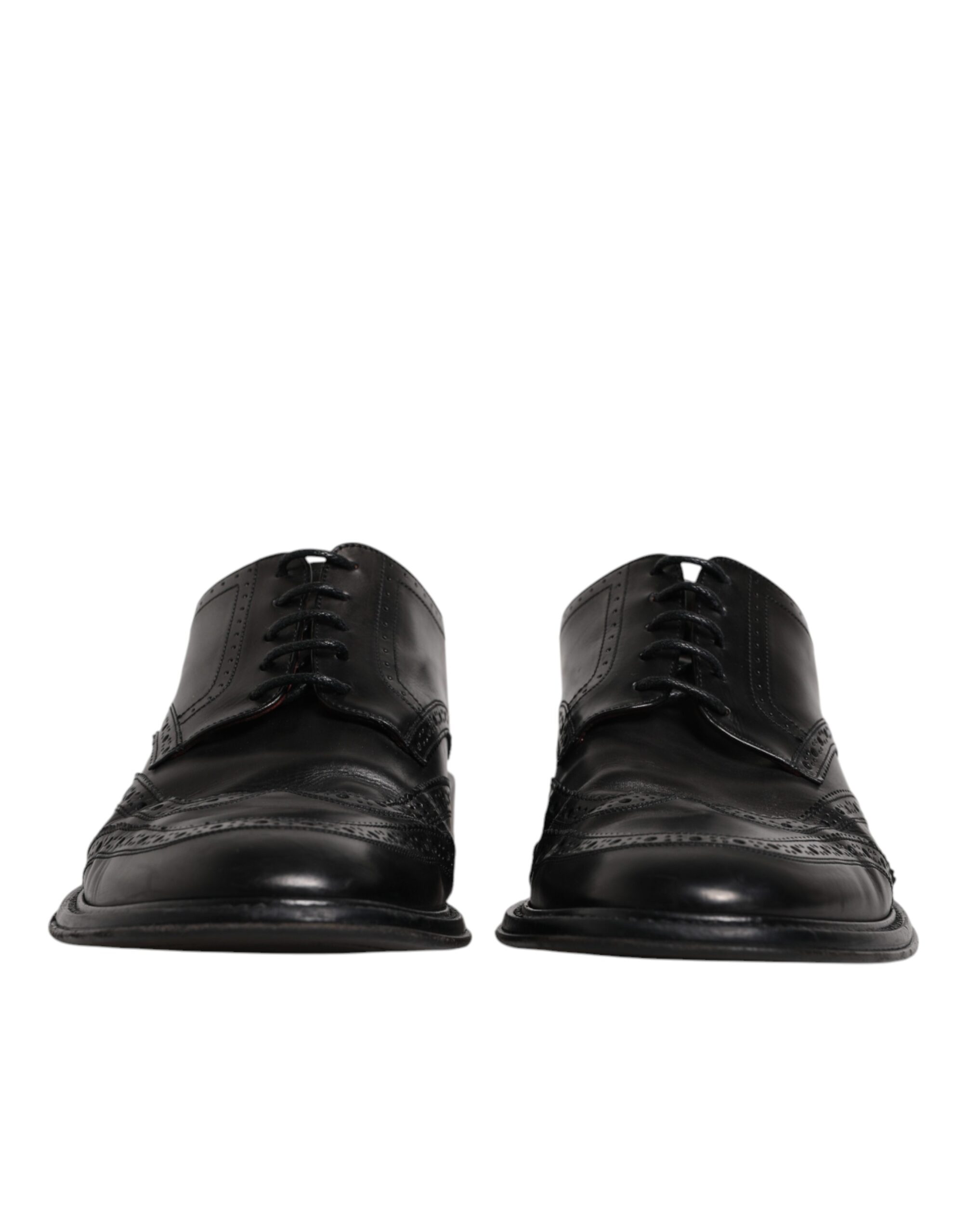 Black Leather Derby Wingtip Formal Shoes hover