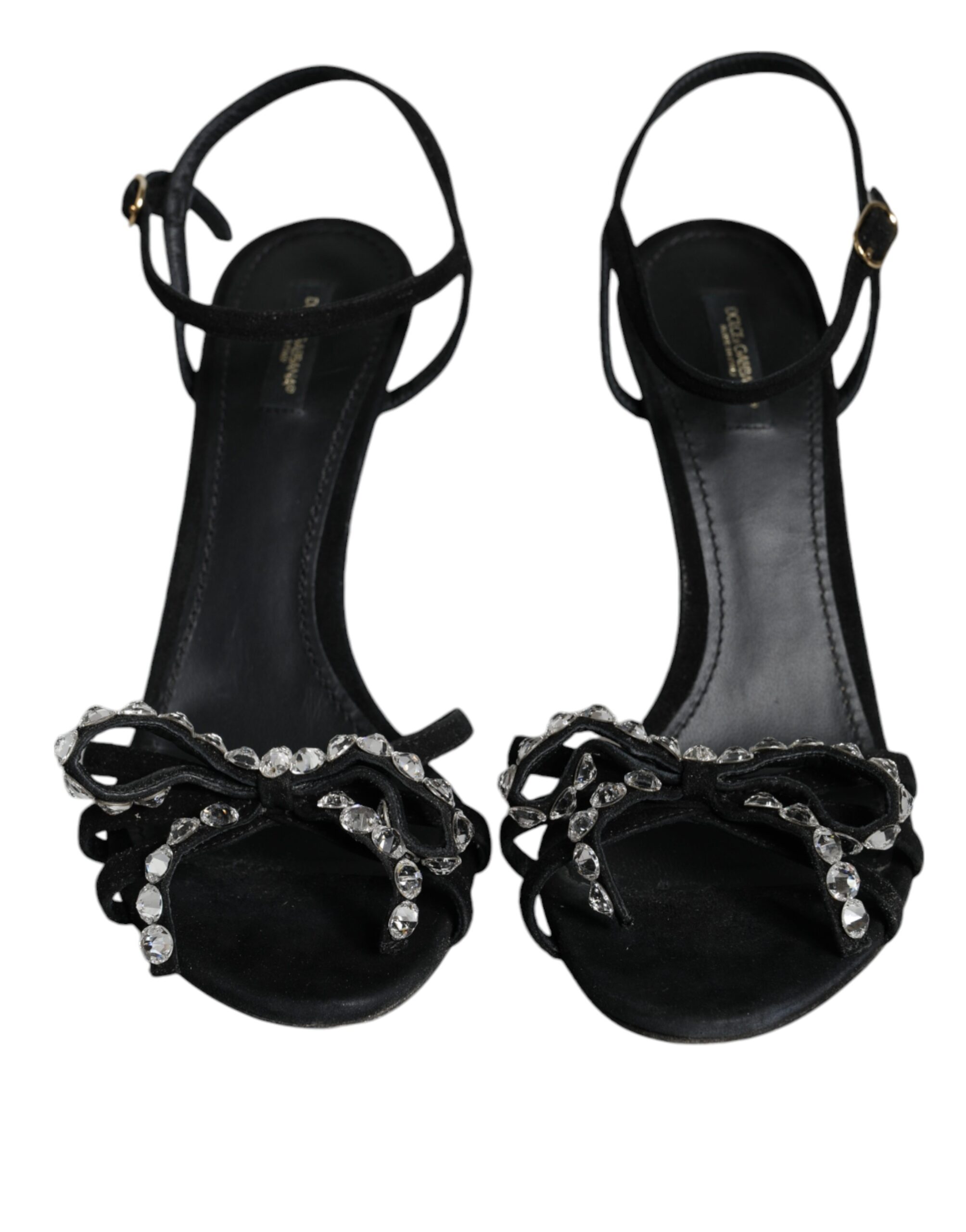 Black Suede Crystals KEIRA Sandals Shoes hover