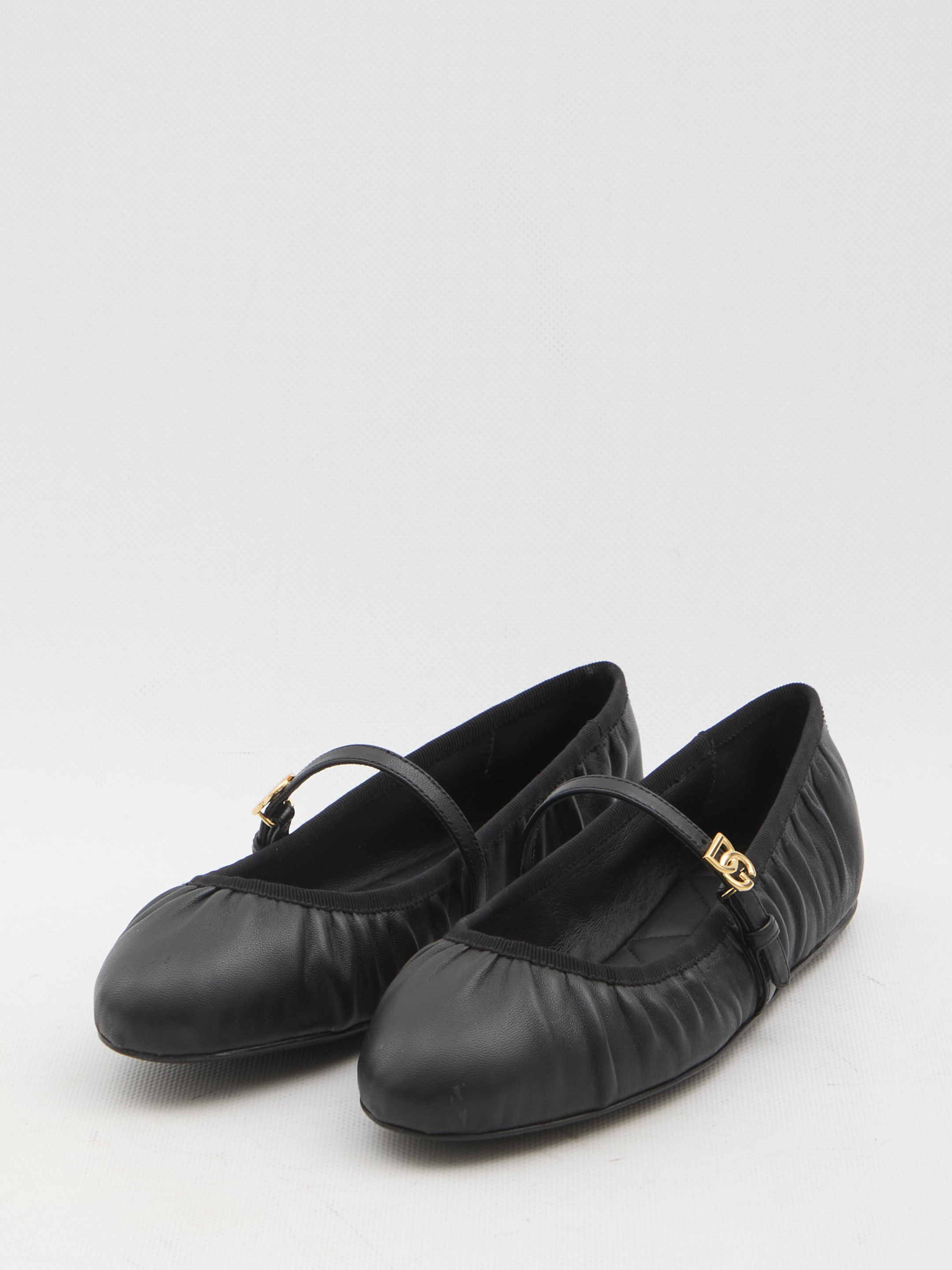 Leather ballet flats hover