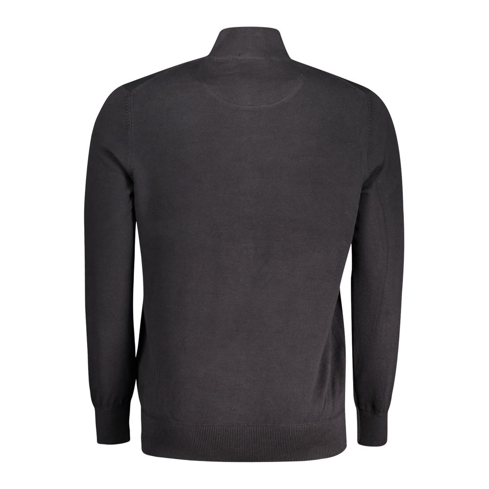 Black Cotton Men Cardigan hover