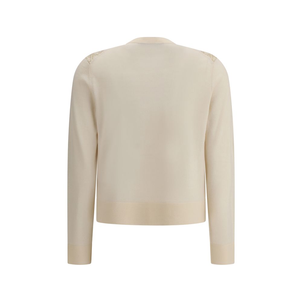 Silk and wool Cardigan with logos hover