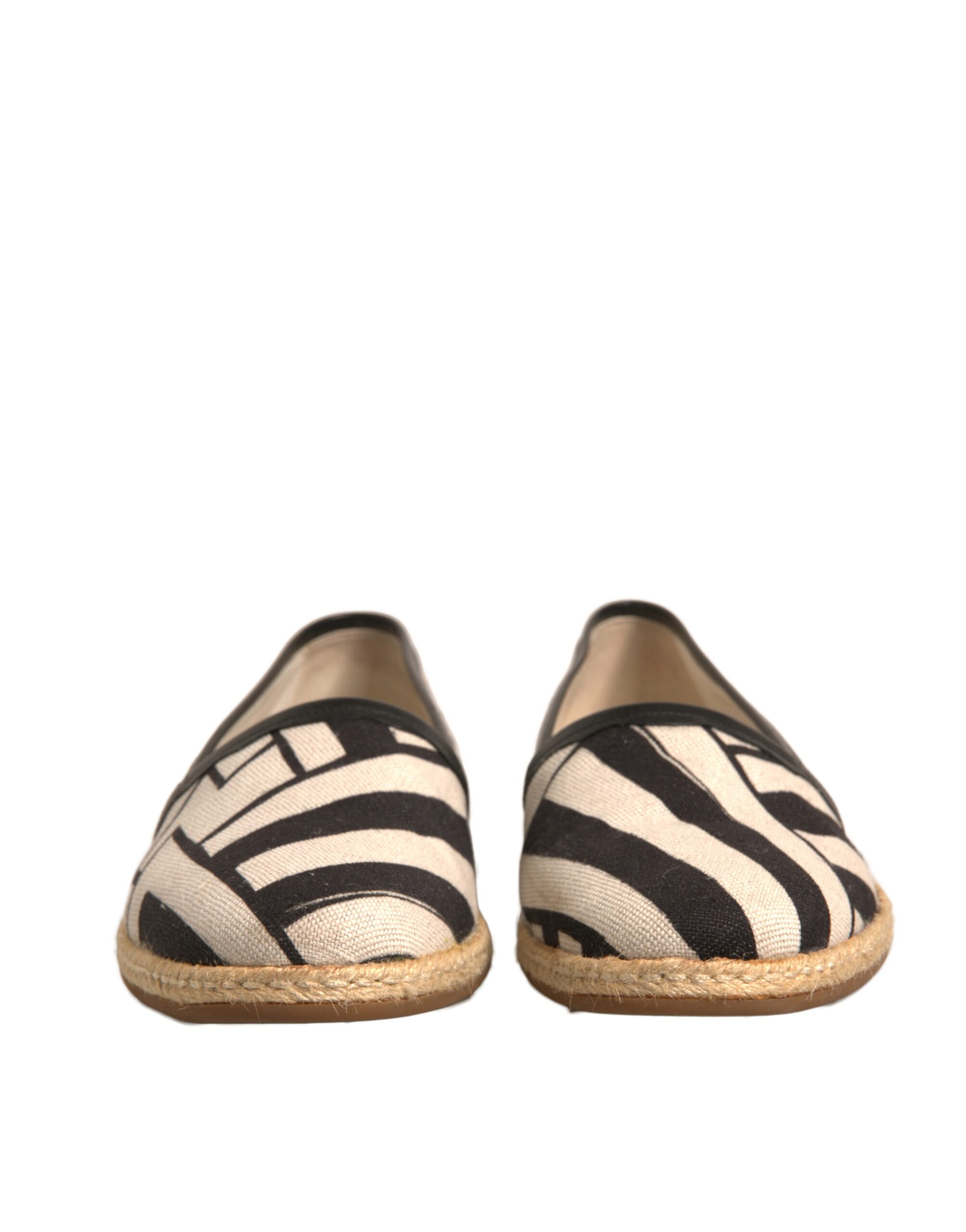 Black White Stripes Slip On Espadrille Shoes hover