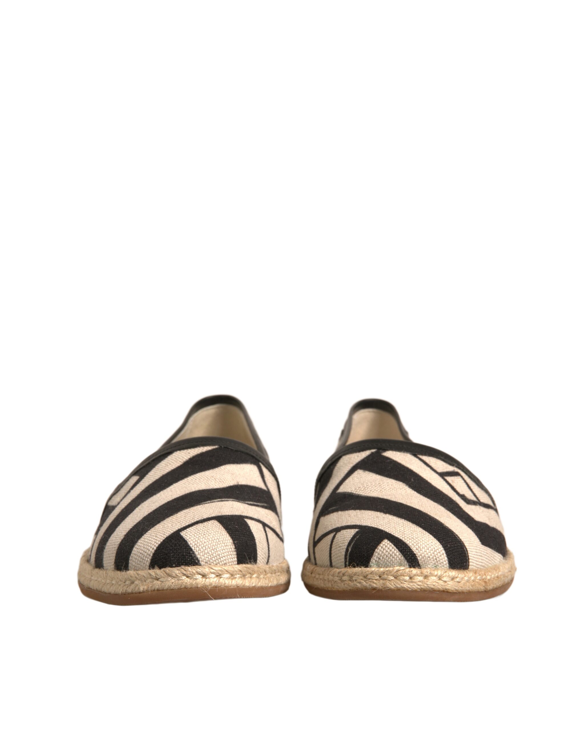 Black White Stripes Slip On Espadrille Shoes hover