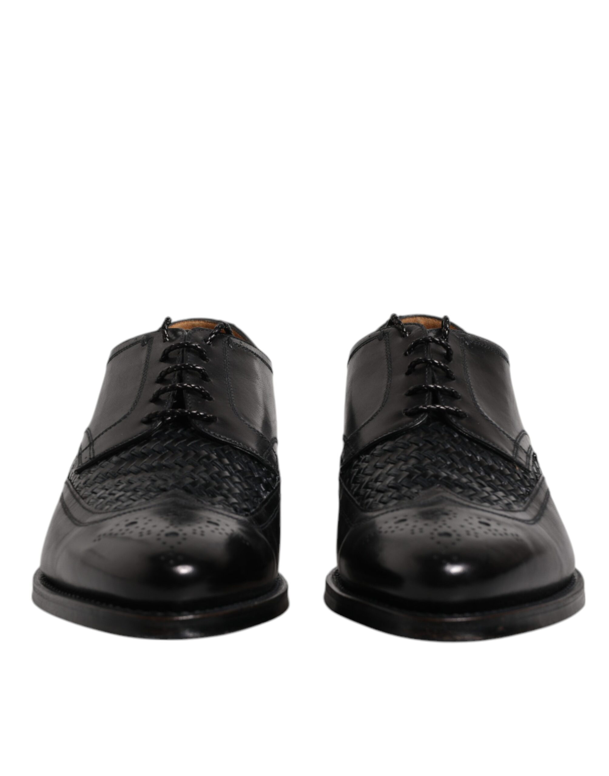 Black Leather Derby Wingtip Lace Up Formal Dress Shoes hover