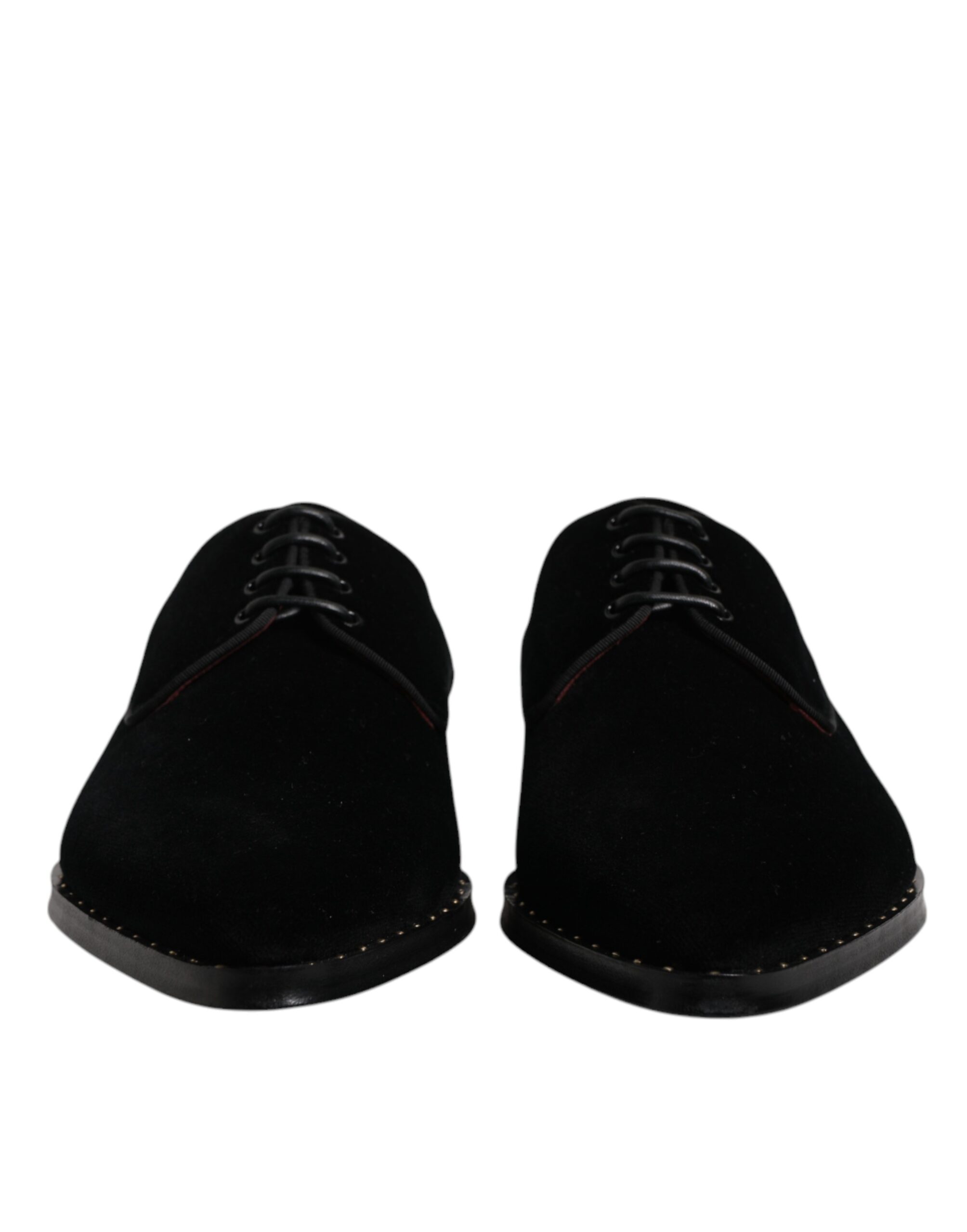 Black Velvet Cotton Lace Up Derby Shoes hover