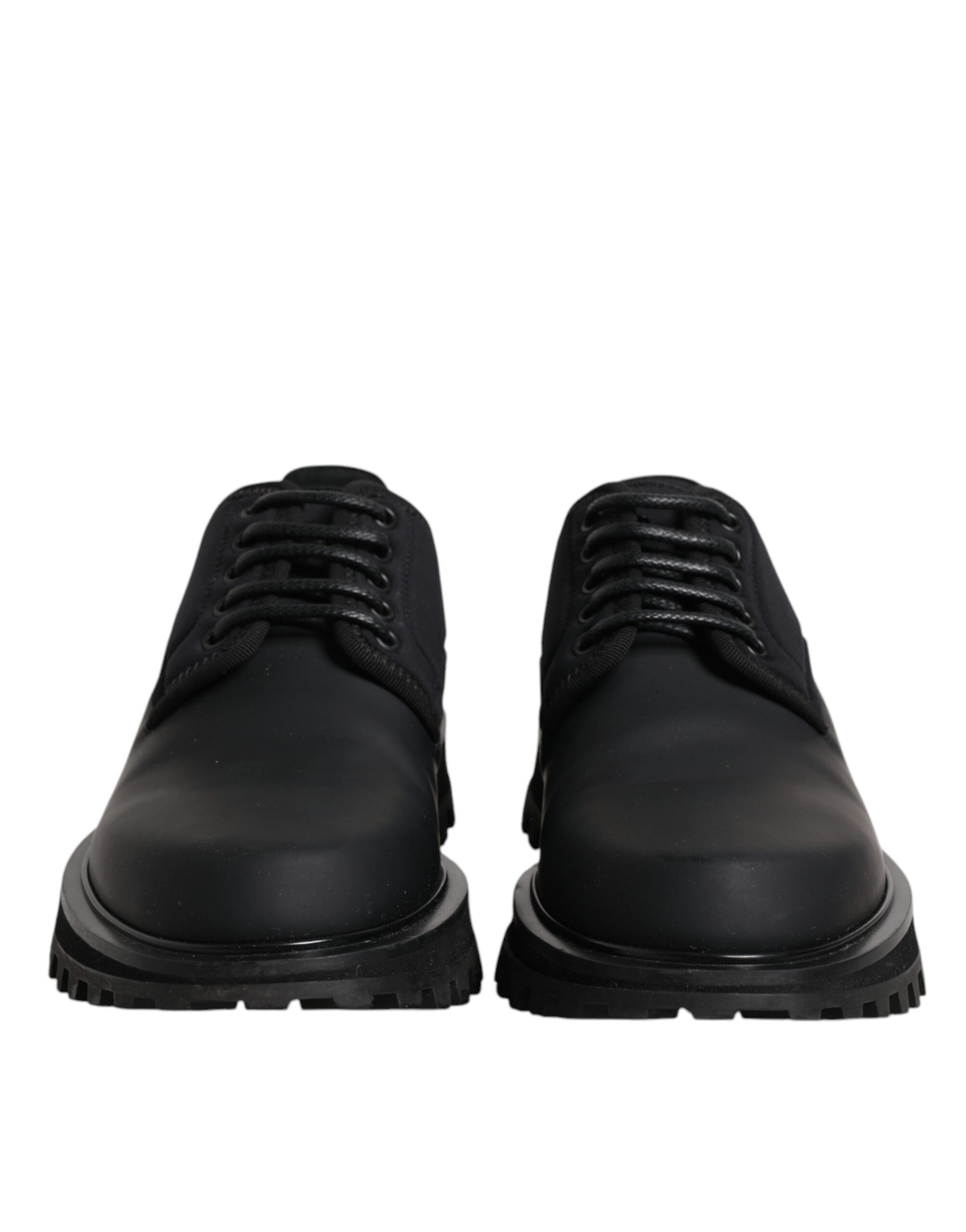 Black Leather Lace Up Trekking Dress Shoes hover
