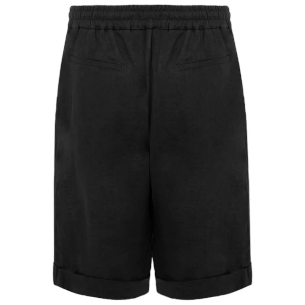 Black Linen Short hover
