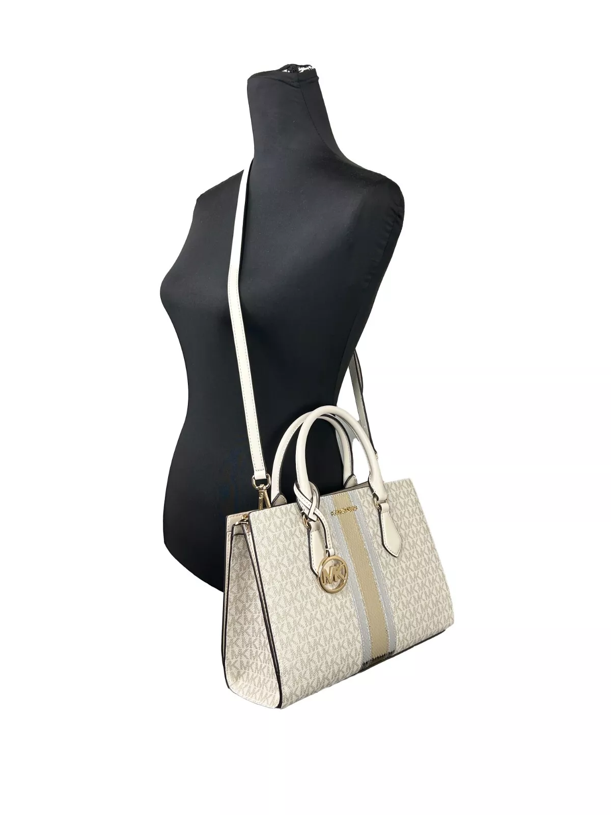 Sheila Medium Crossbody Satchel Purse Bag Pale Gold hover