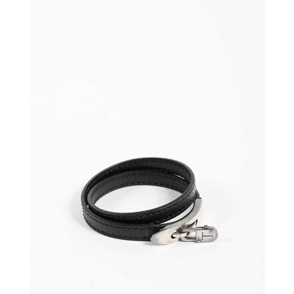 Black Leather Bracelet hover