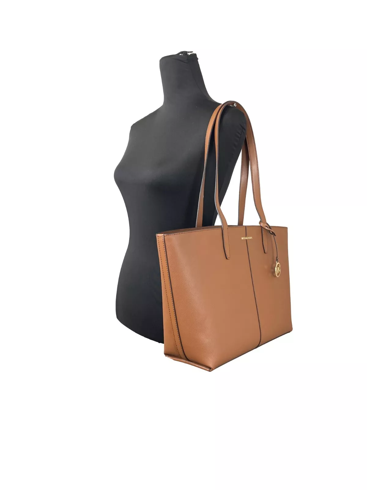 Medium Zip Top Tote Carryall Bag Brown hover