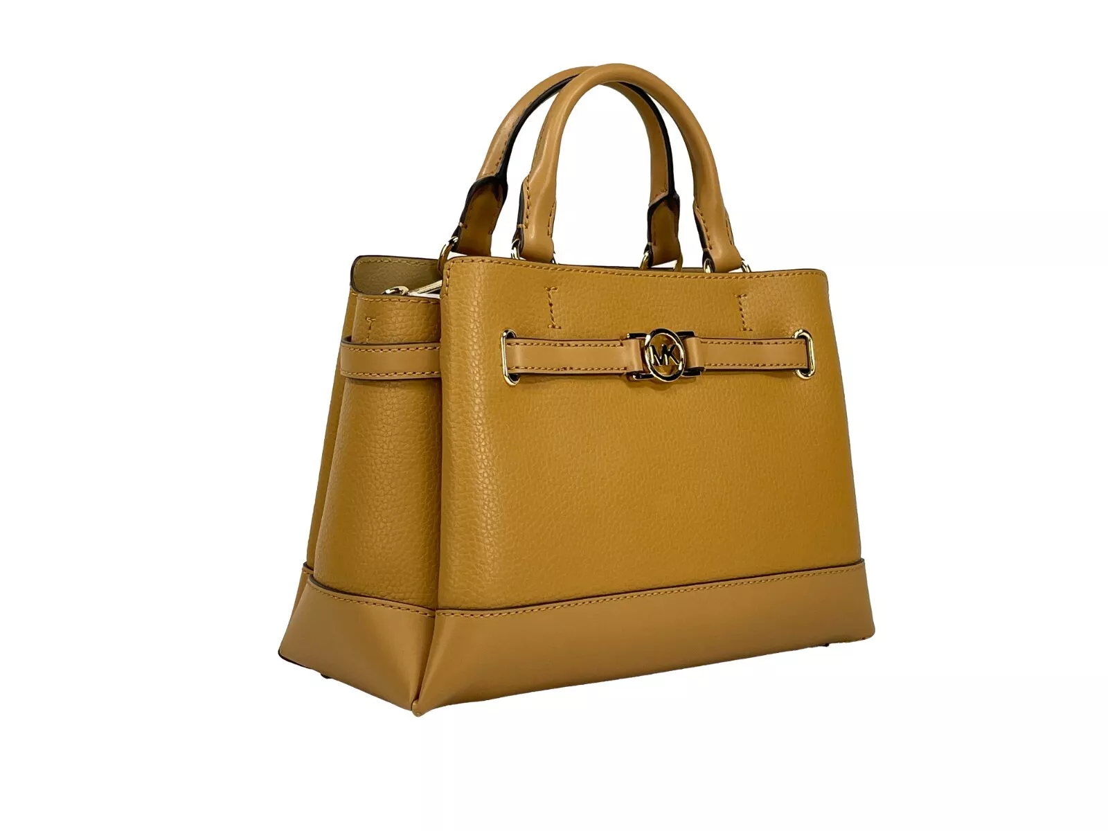 Reed Small Leather Belted Satchel Crossbody Bag Brown hover
