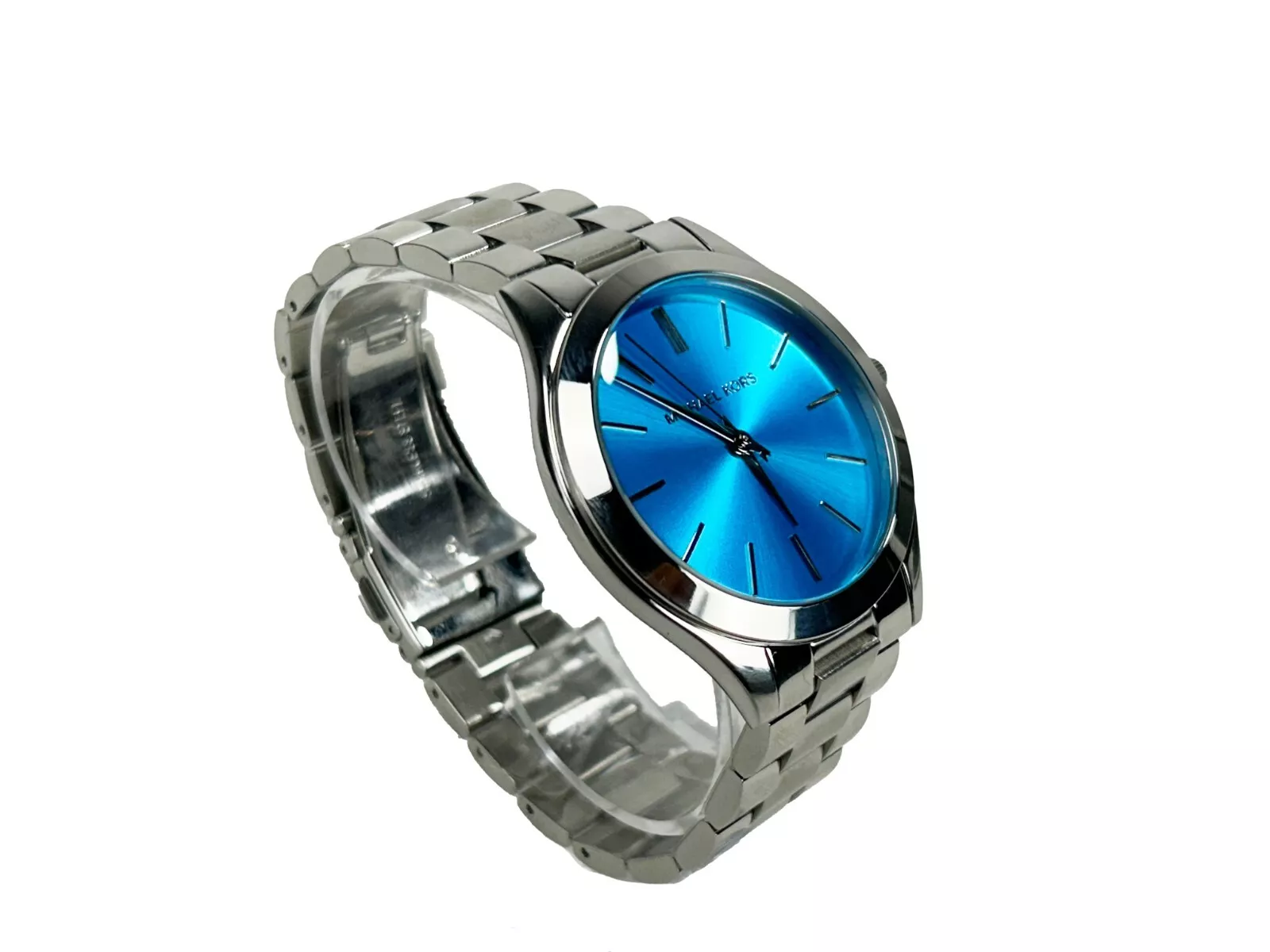 Slim Runway Stainless Steel Watch Blue Silver MK3292 hover