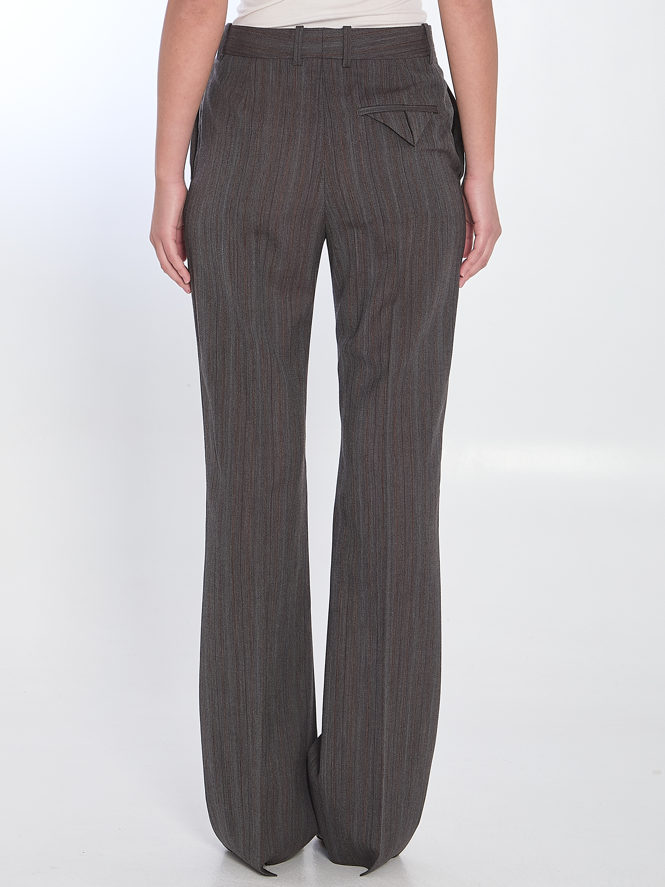 Wool trousers with thin stripes