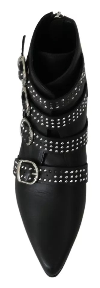Black Fashion Buckled Zipper Ankle Boots Shoes hover