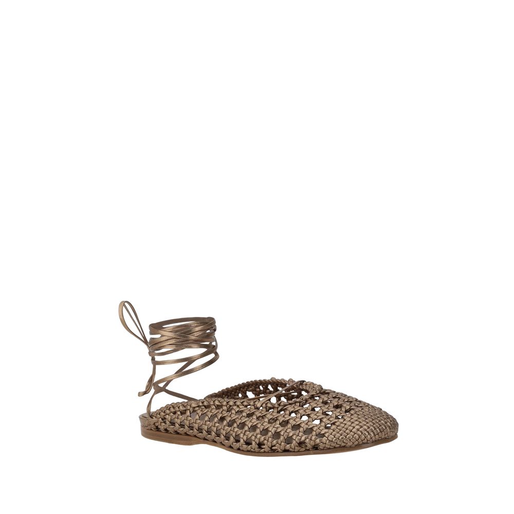 Leather net-effect Mules hover