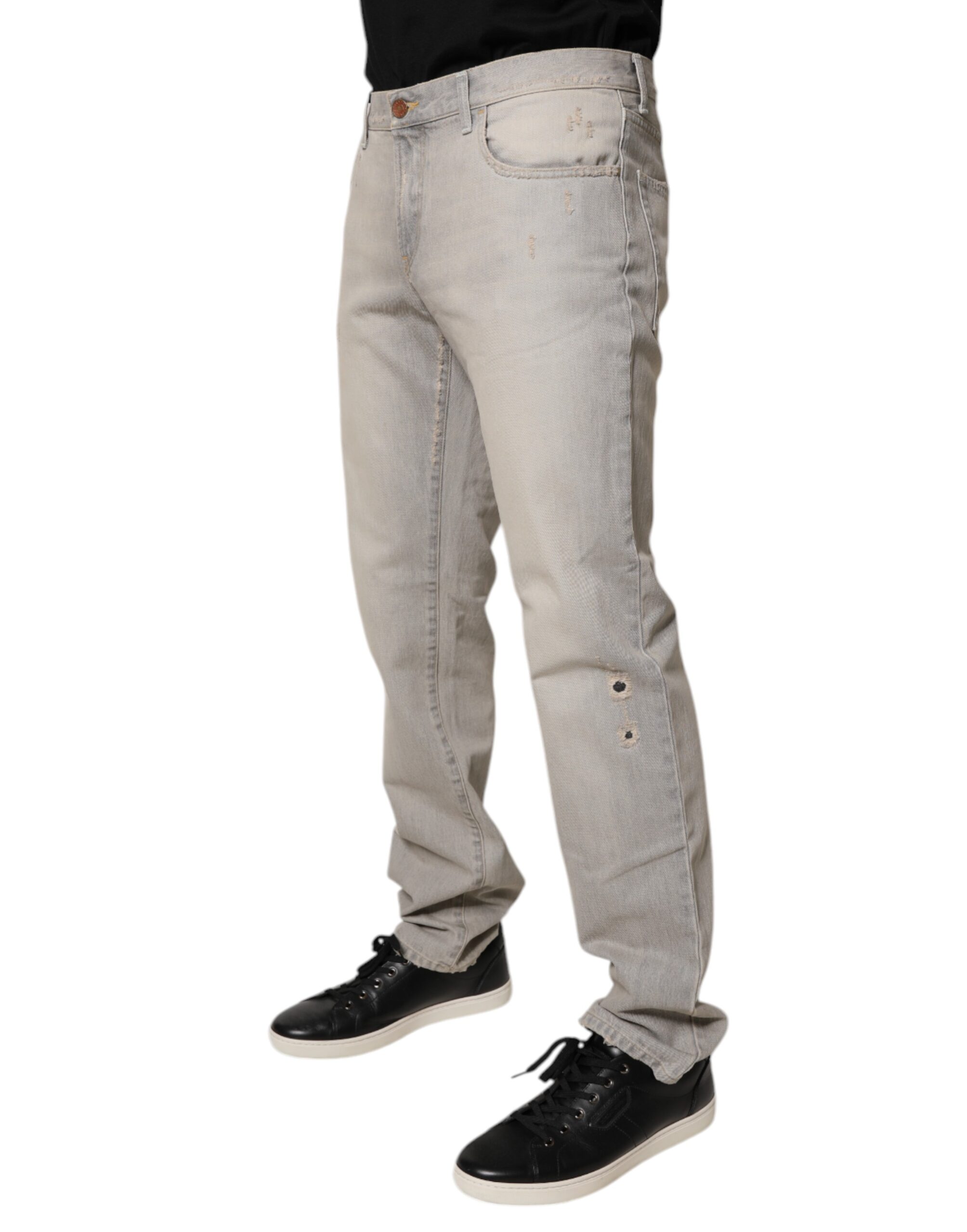Light Gray Cotton Skinny Denim Jeans