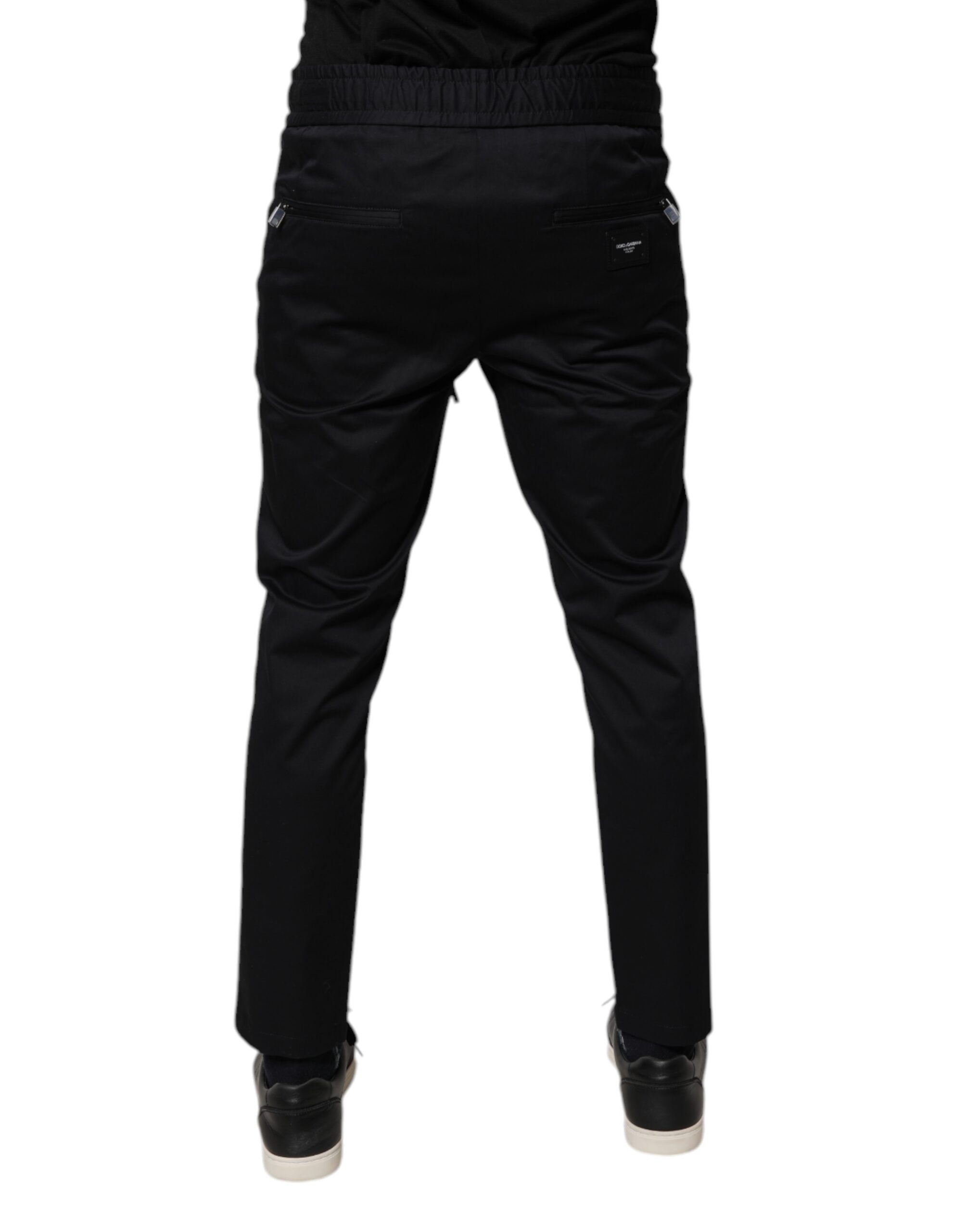 Dark Blue Cotton Men Jogger Sweatpants Pants