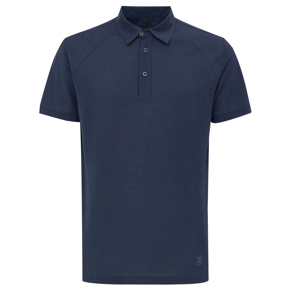 Blue Cotton Polo Shirt