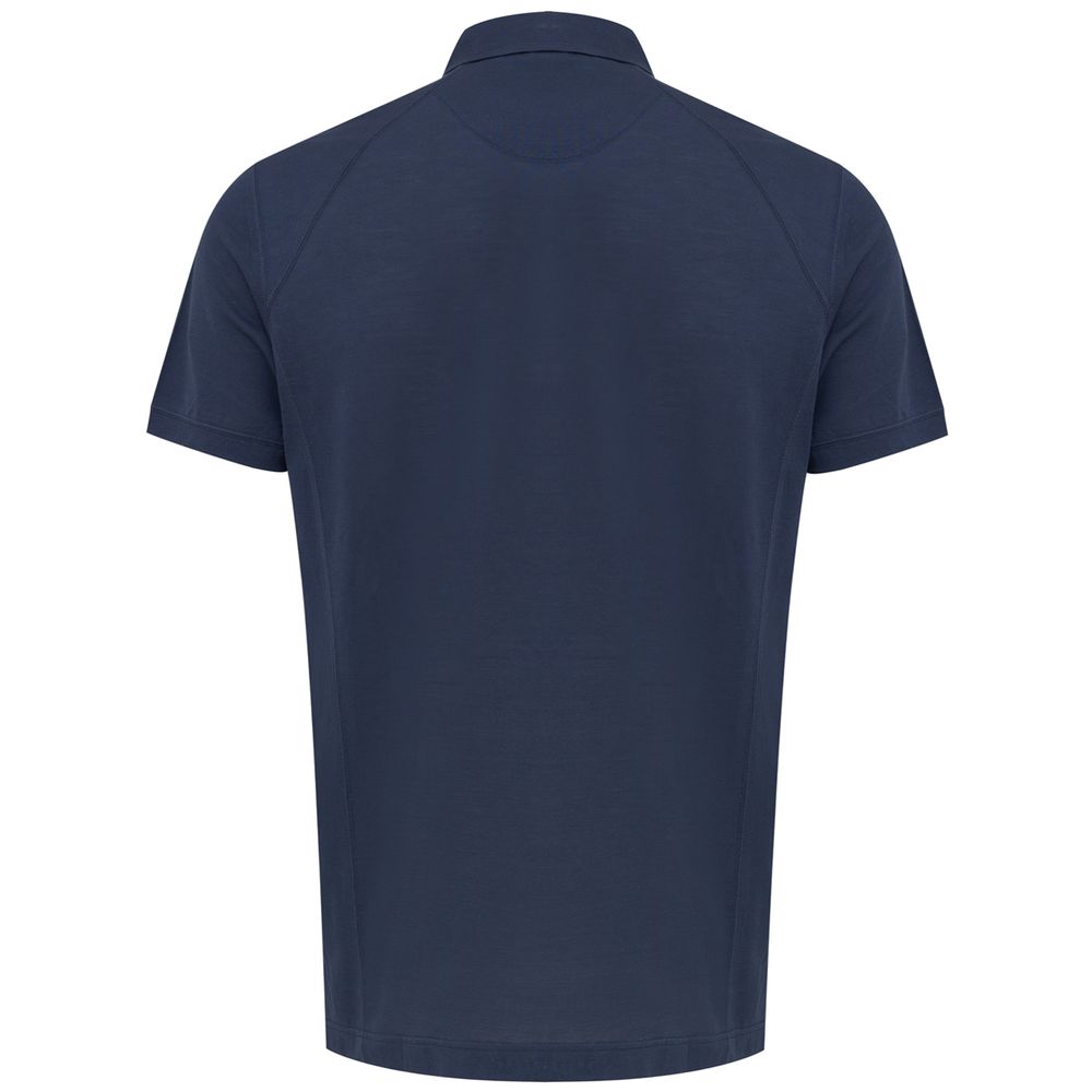 Blue Cotton Polo Shirt