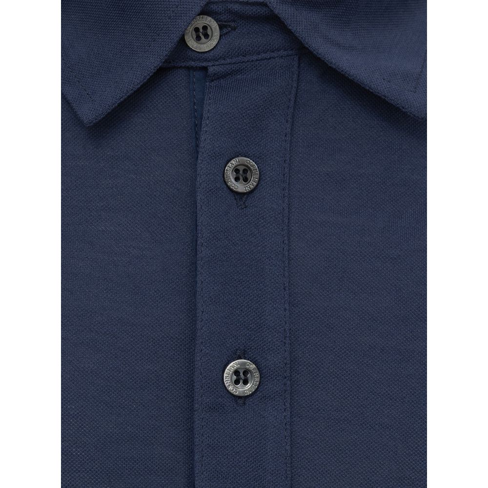 Blue Cotton Polo Shirt