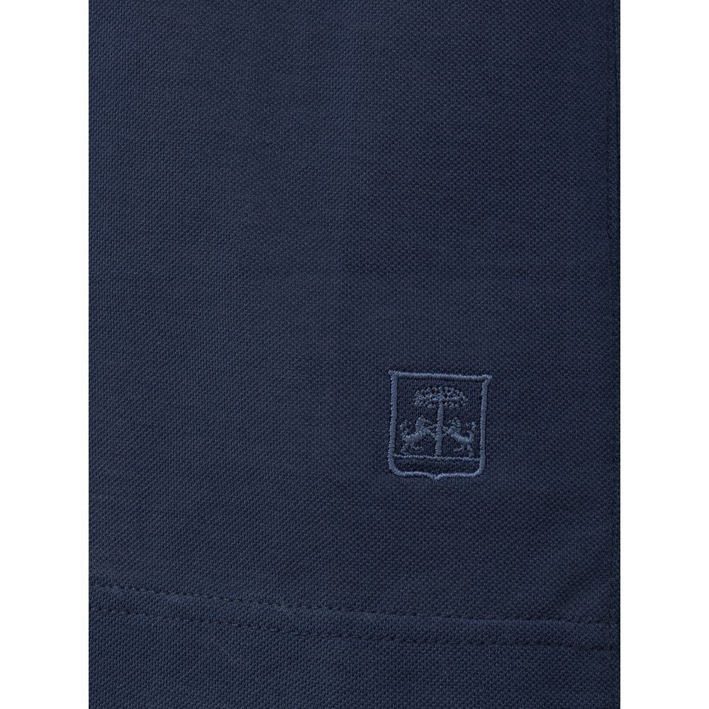 Blue Cotton Polo Shirt