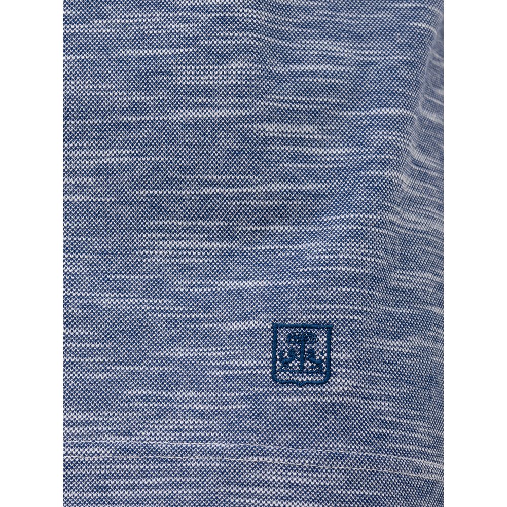 Blue Cotton Polo Shirt