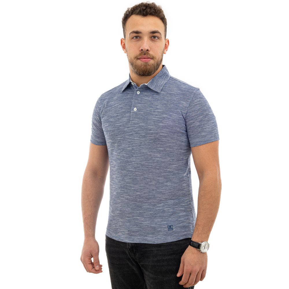 Blue Cotton Polo Shirt