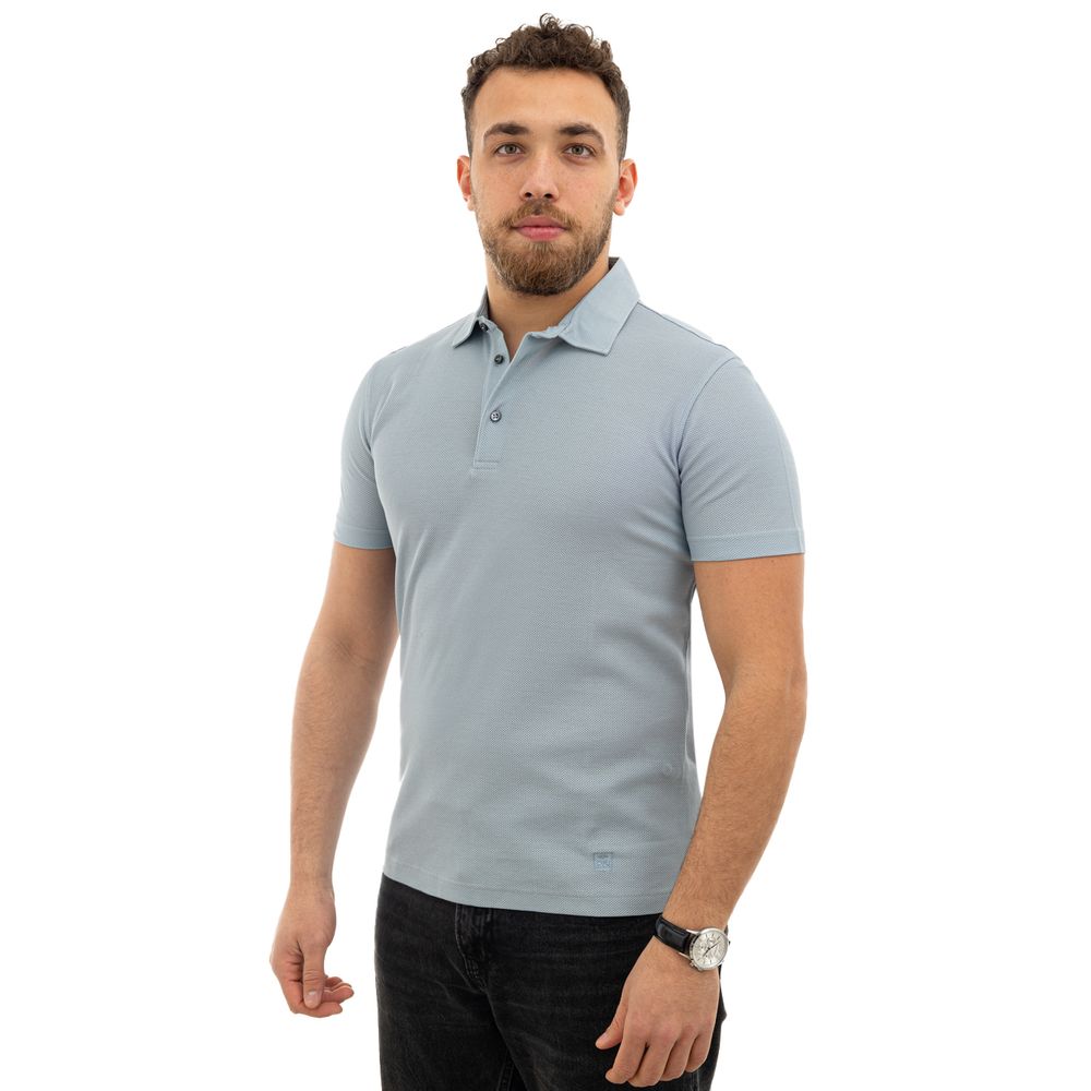 Blue Cotton Polo Shirt