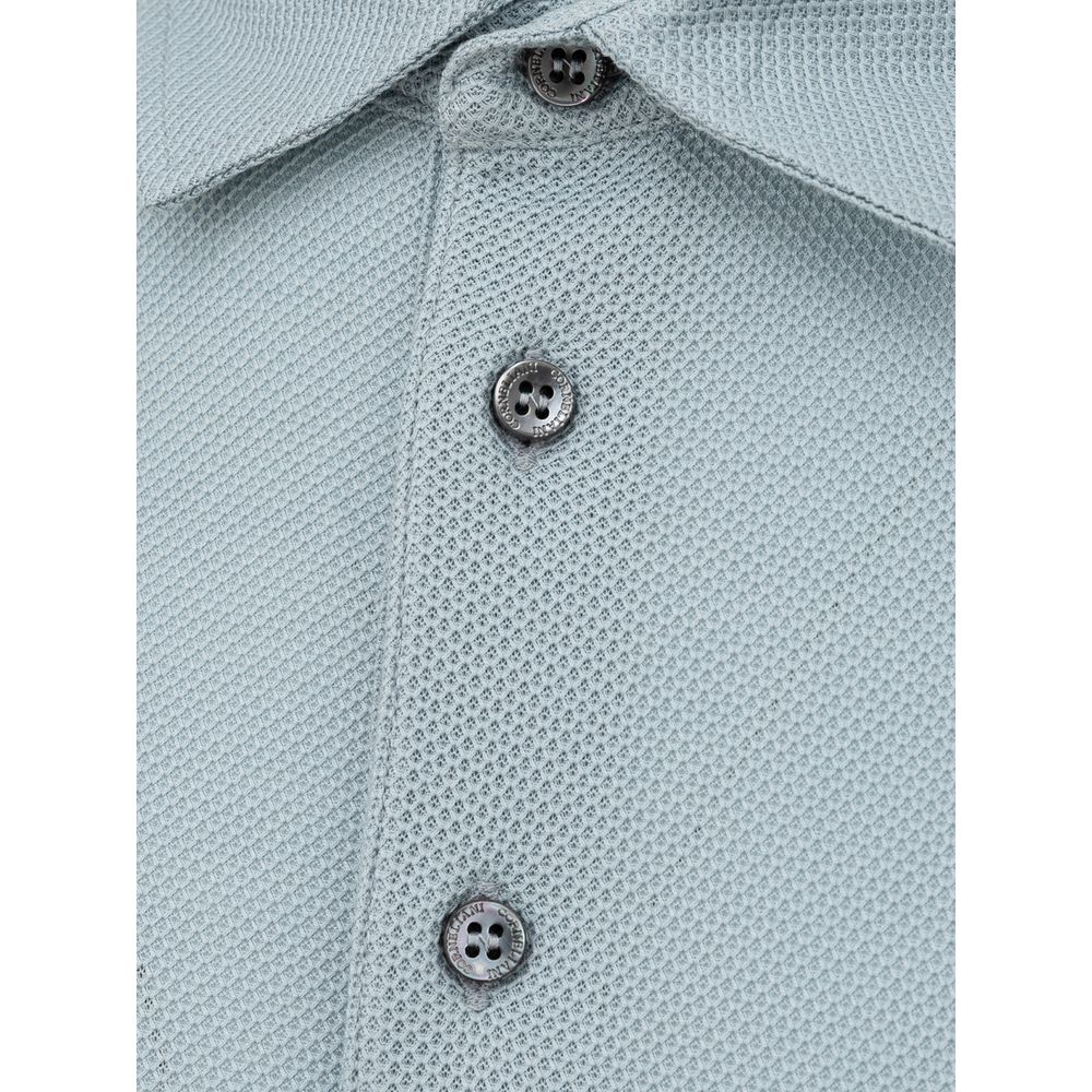 Blue Cotton Polo Shirt