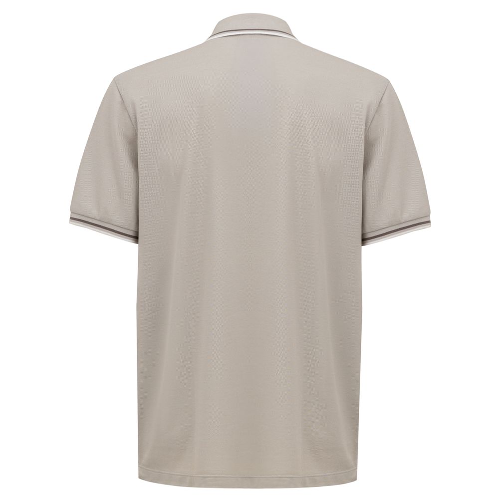 Gray Cotton Polo Shirt