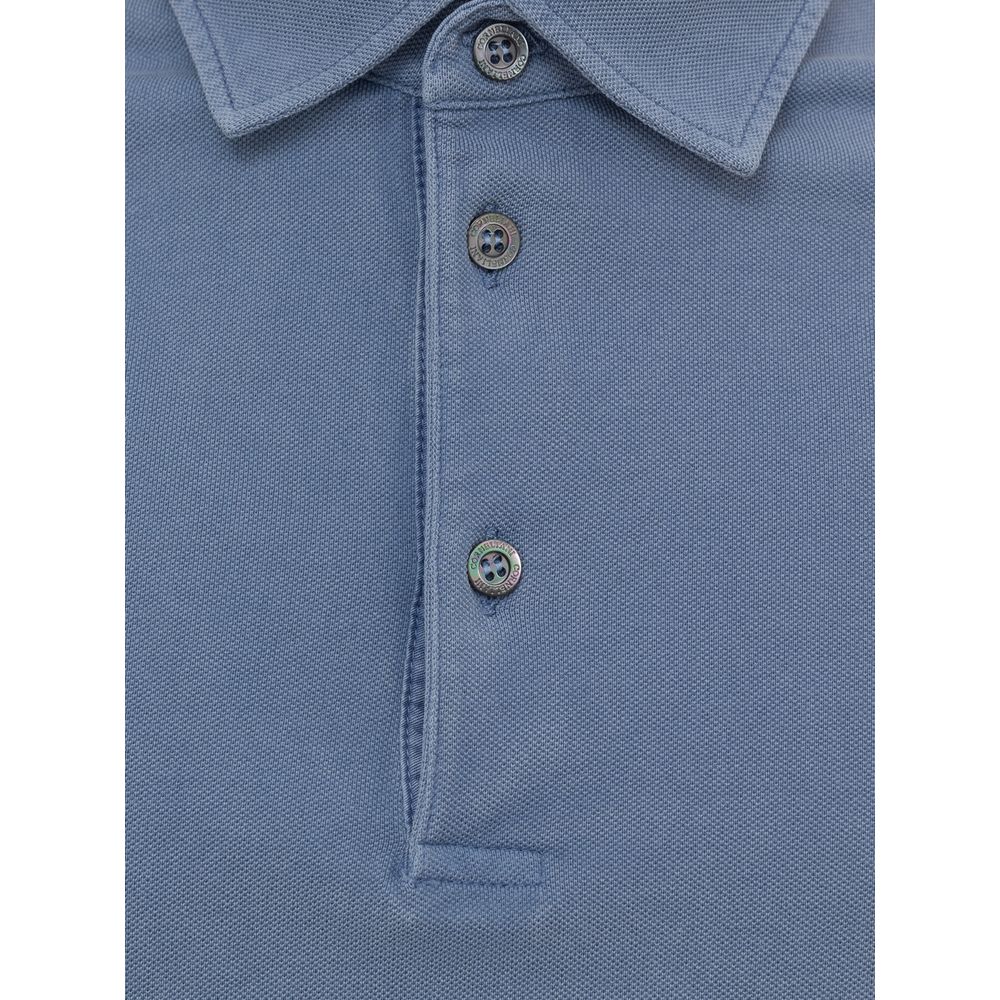 Turquoise Cotton Polo Shirt